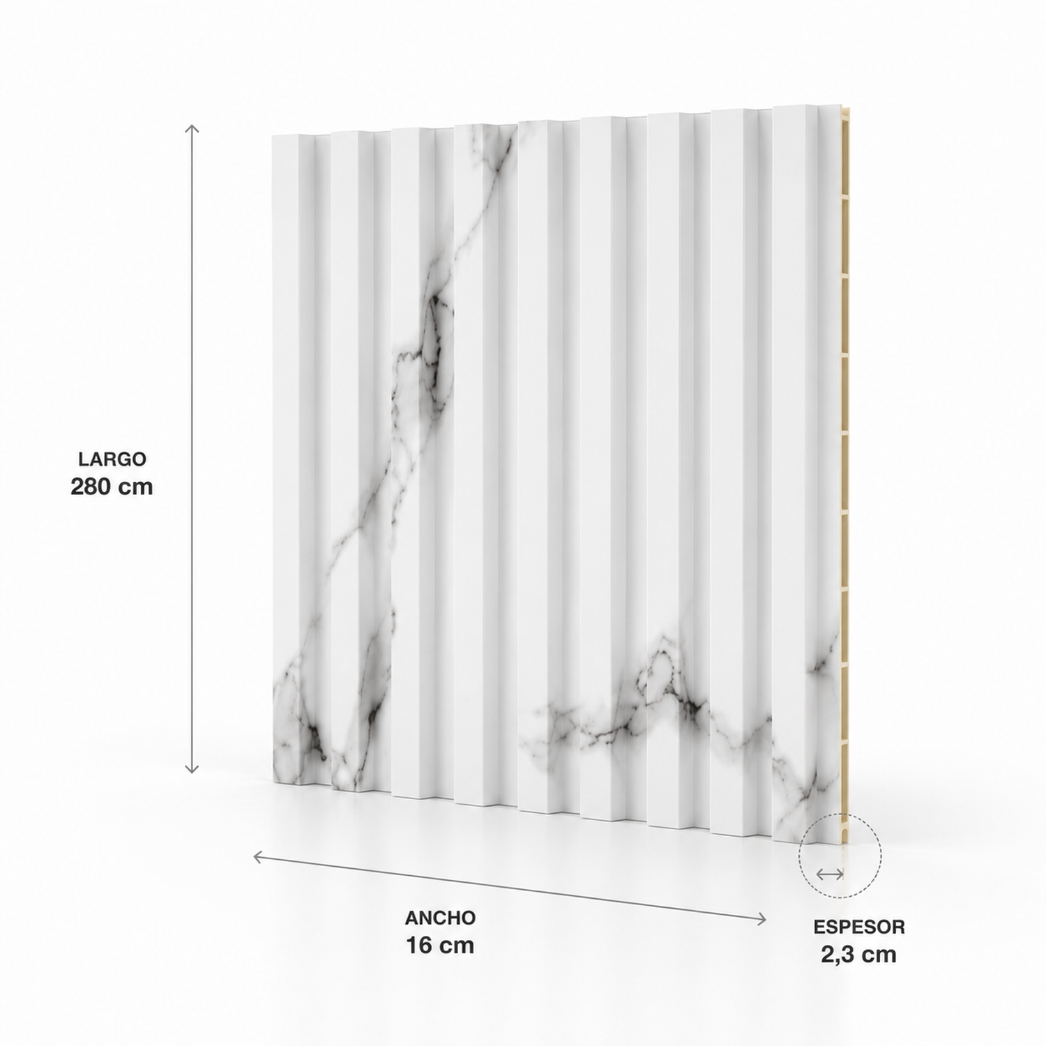 Panel decorativo PVC color Marble 280x16x2,3cm Caja 16 piezas-3