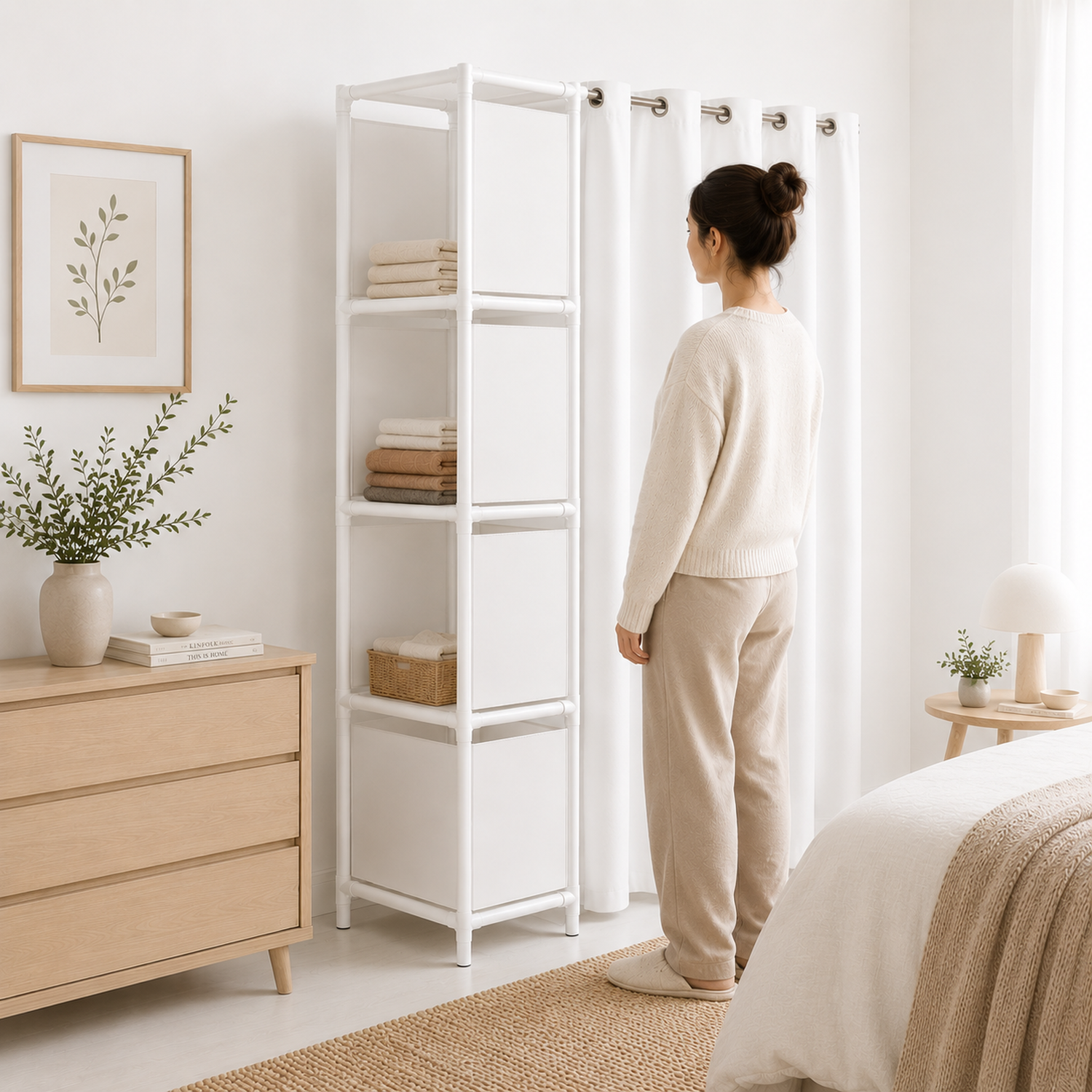 Closet organizador plegable blanco-2