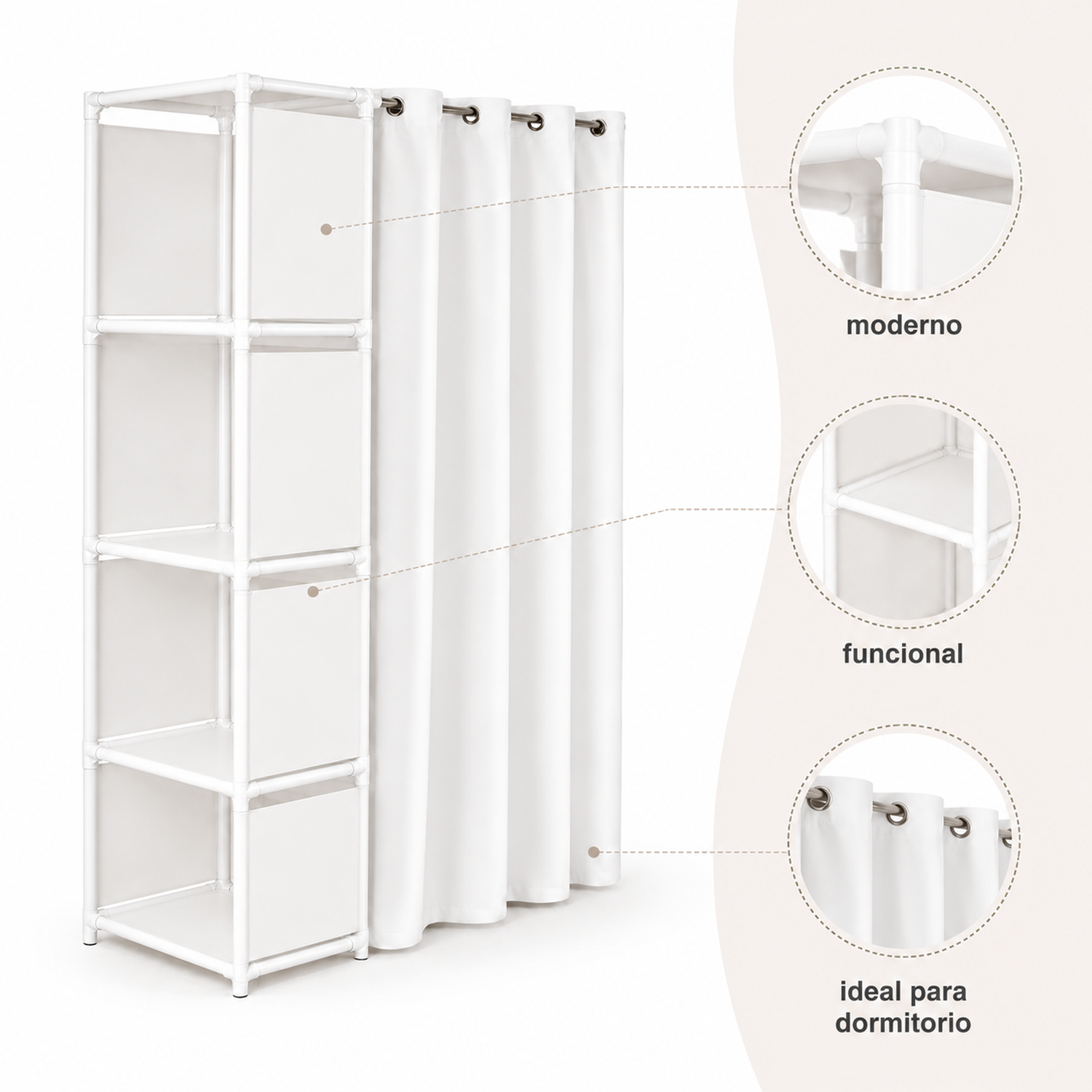 Closet organizador plegable blanco-4