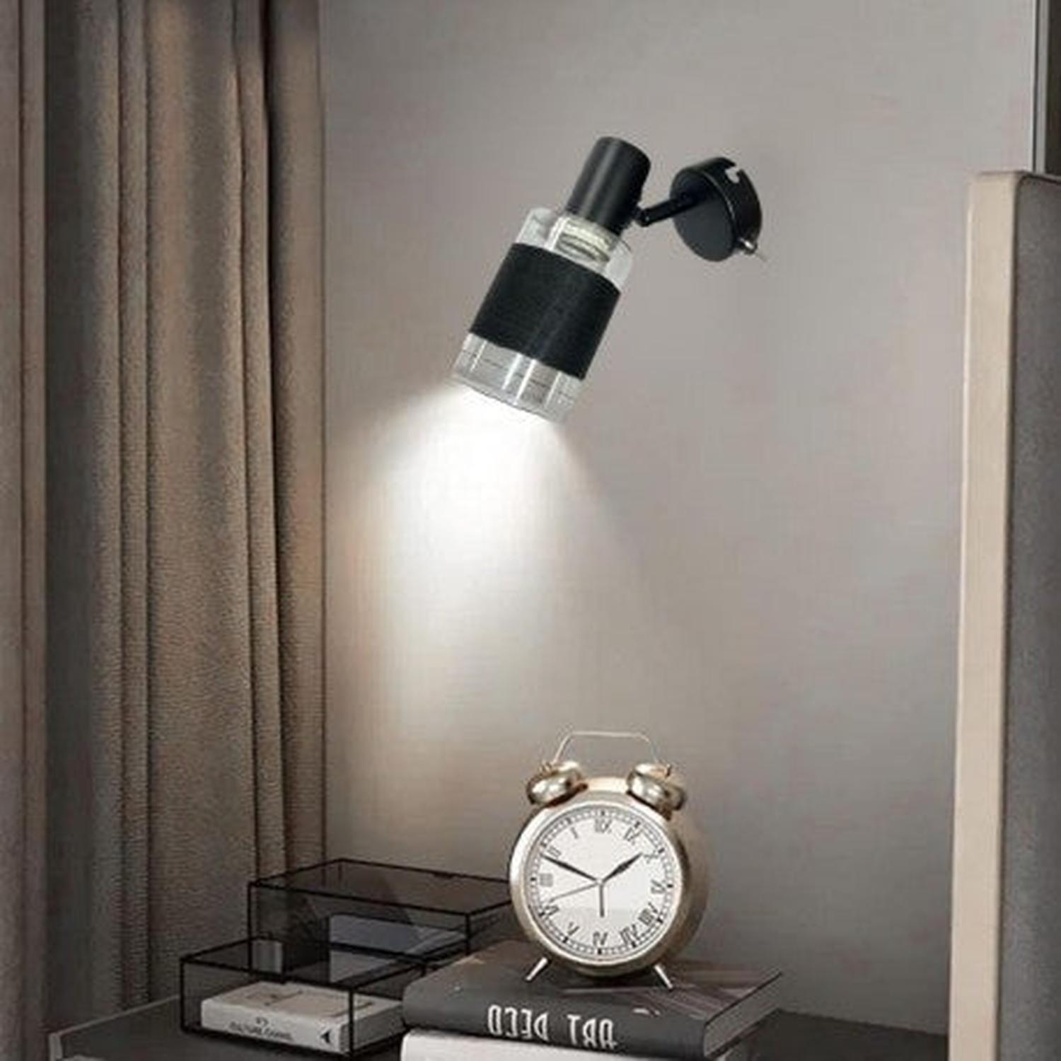 APLIQUE NEGRO SIMPLE PORTA E14 NEGRO LED MODELO ZAURAK KONNERGIE-0