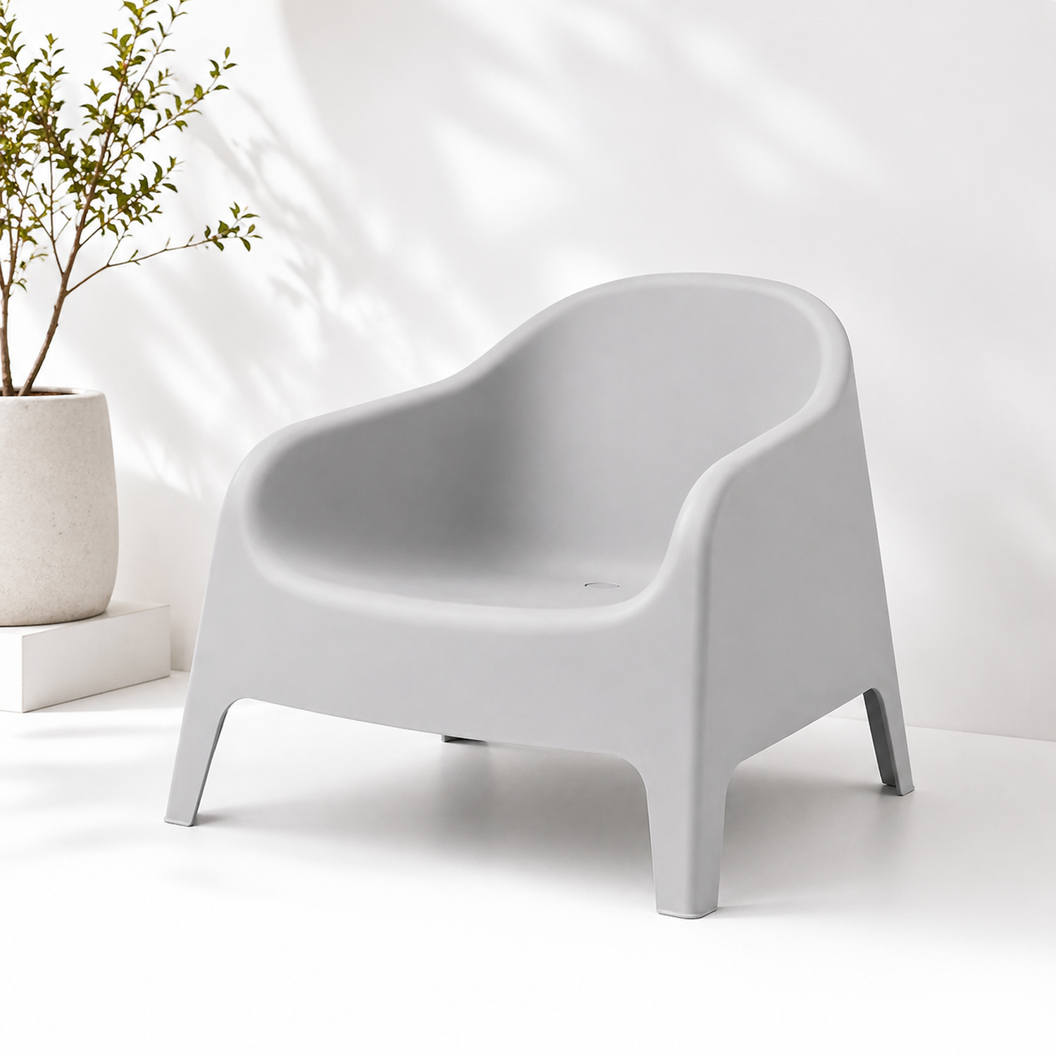 Sillón Individual Plástico Exterior Gris-1