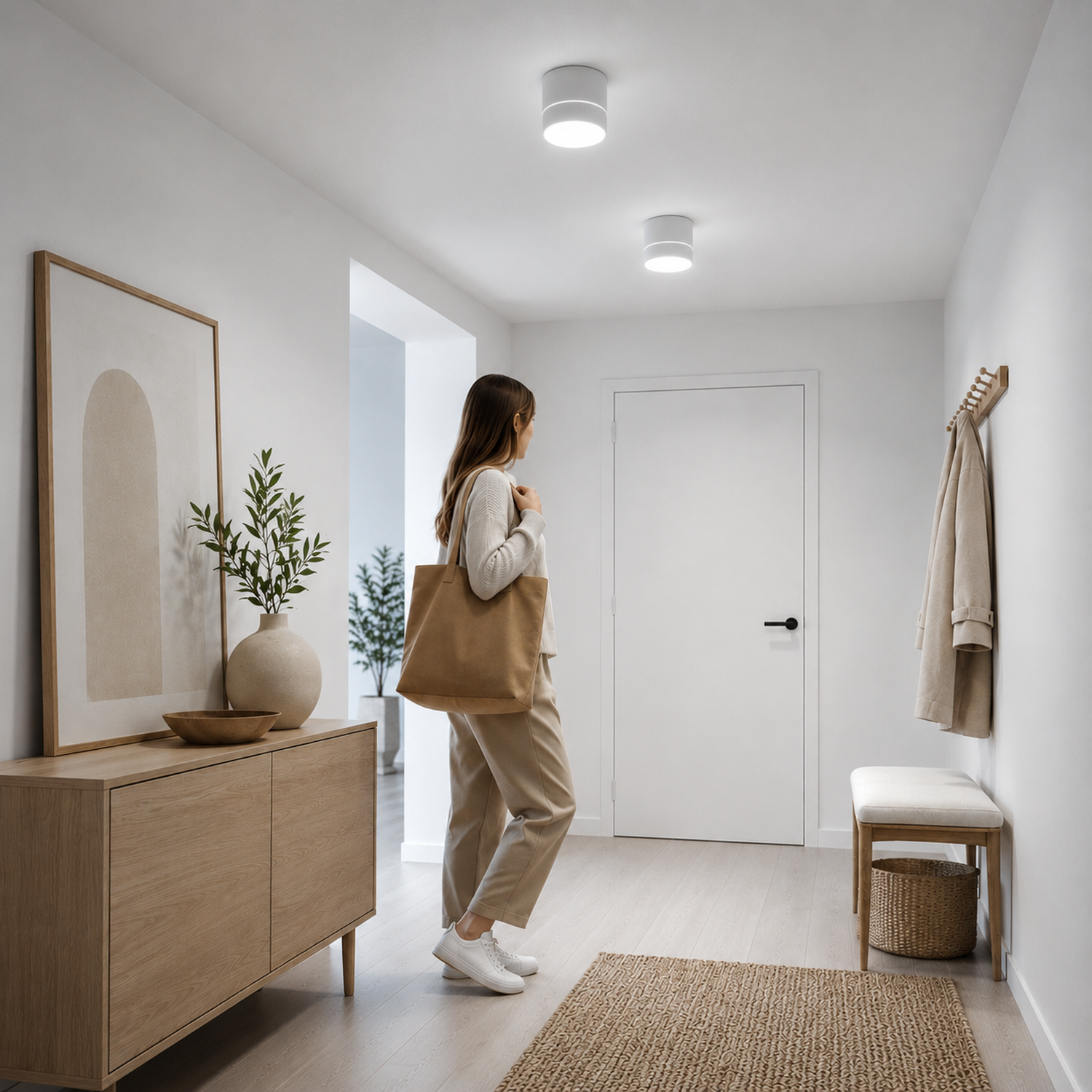 Panel Decorativo Sobrepuesto Blanco Moderno 7W 6000K Luz Fría-2