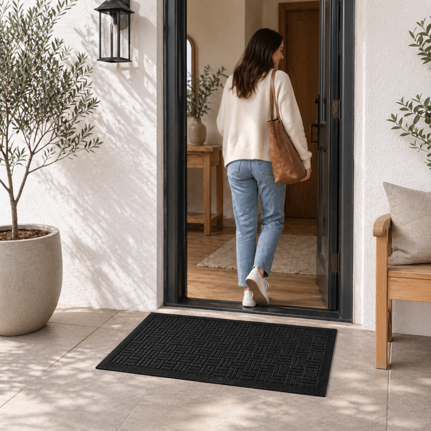 Limpia Pies Antideslizante 75x45cm Negro-2