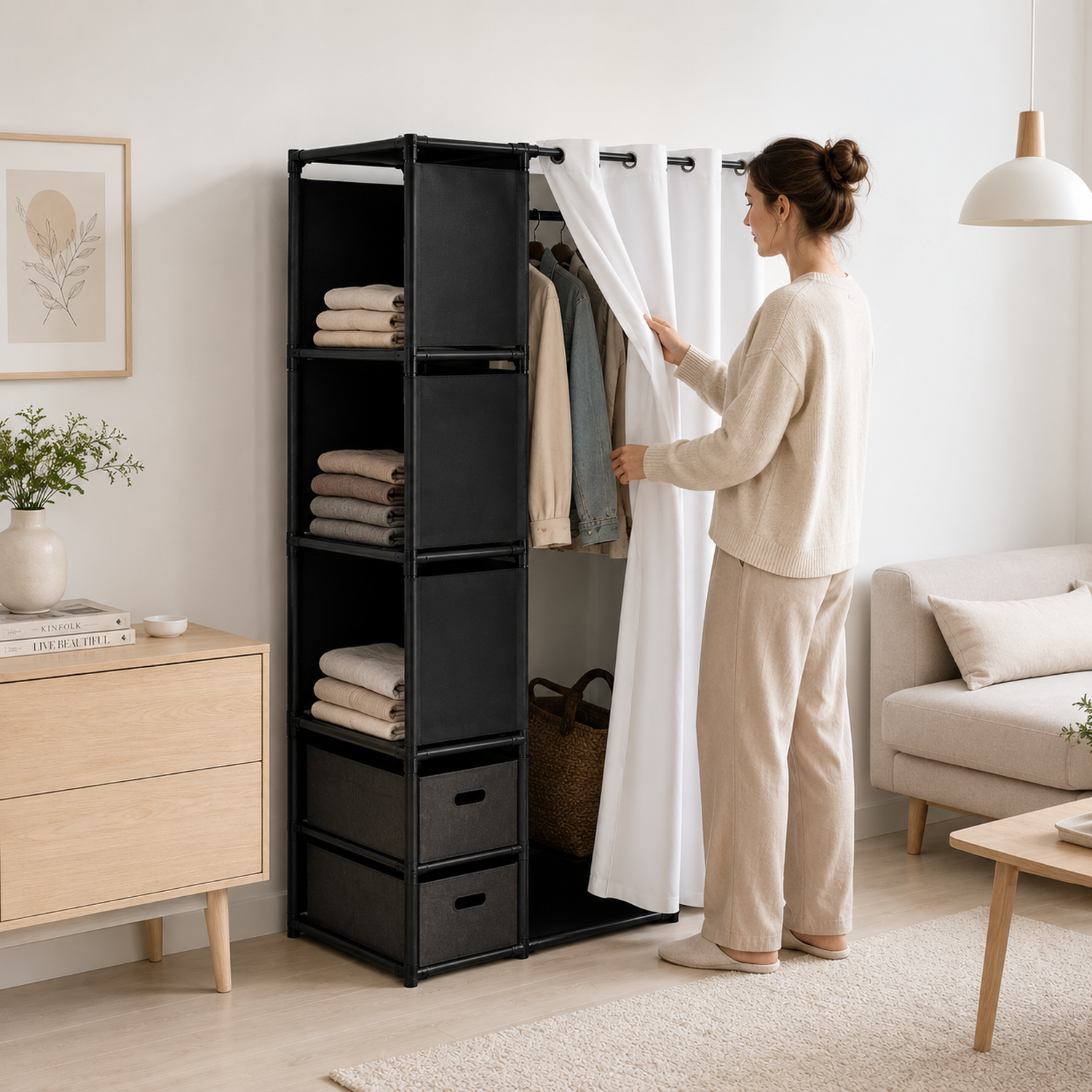 Closet organizador plegable Gris-2