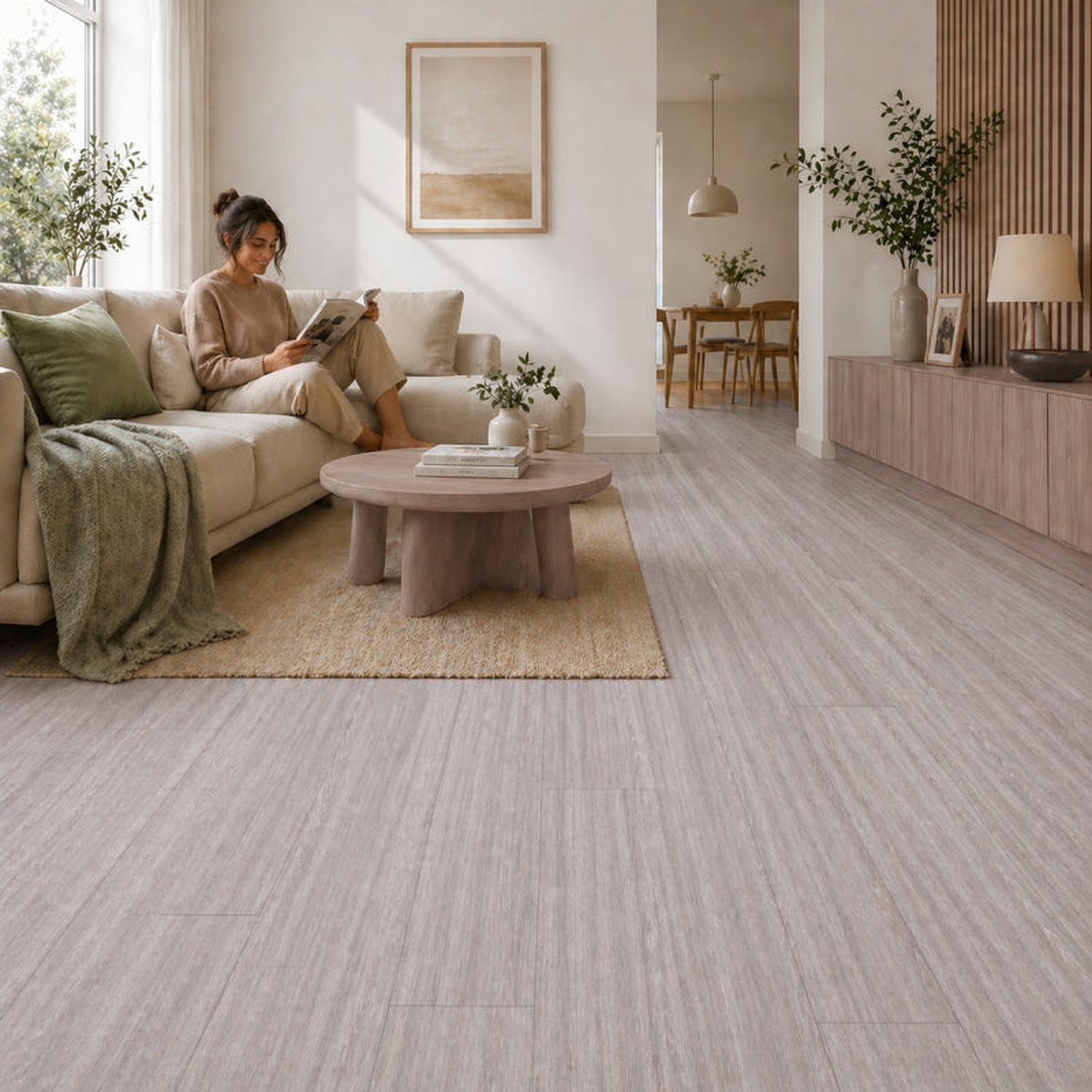 Piso vinilico SPC caja 12 unidades madera gris 2,69m2 122x184cm 4mm espesor-2