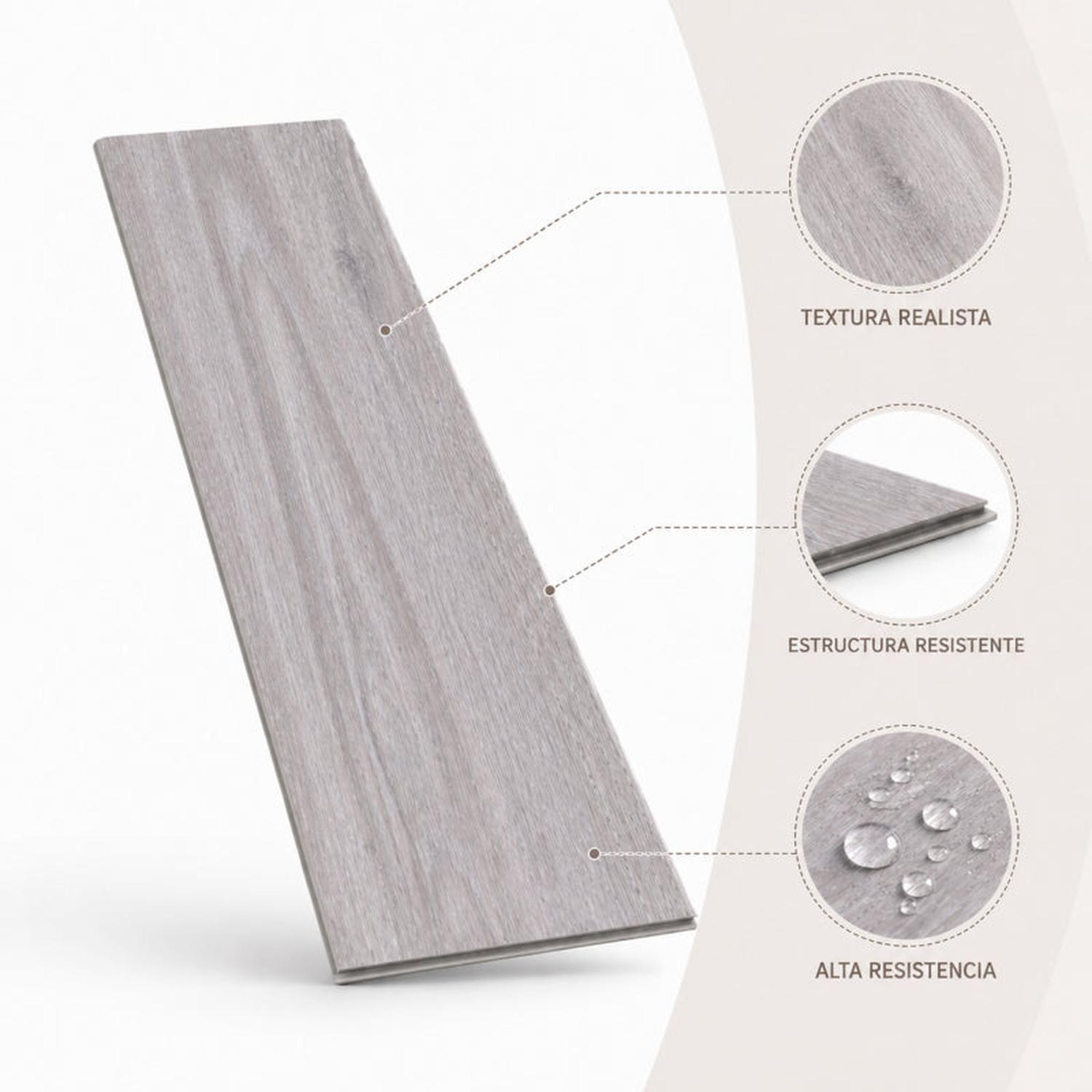 Piso vinilico SPC caja 12 unidades madera gris 2,69m2 122x184cm 4mm espesor-4