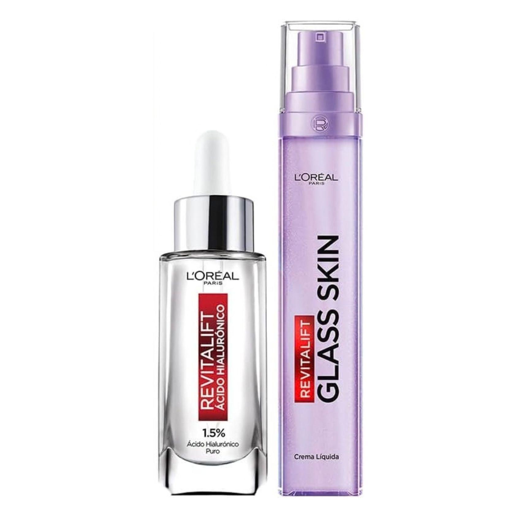 Pack L'Oréal Paris Revitalift Glass Skin Sérum Ácido Hialurónico + Crema Líquida-0
