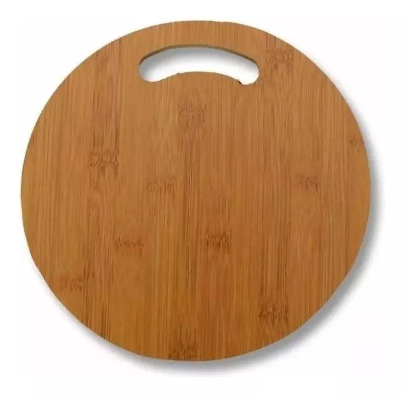Tabla Para Picar Y Cortar De Madera Circular Enchapada 30cm-0