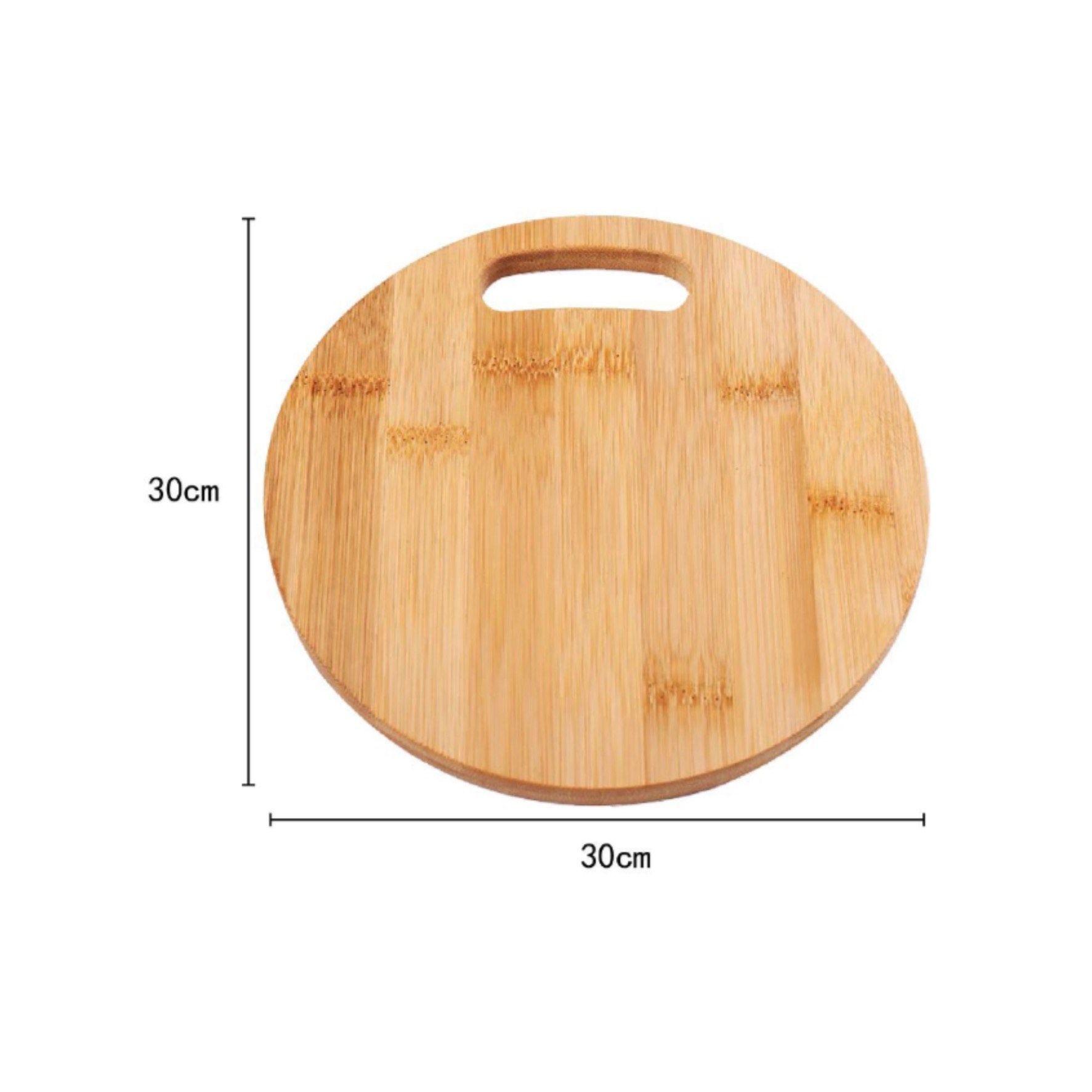 Tabla Para Picar Y Cortar De Madera Circular Enchapada 30cm-2