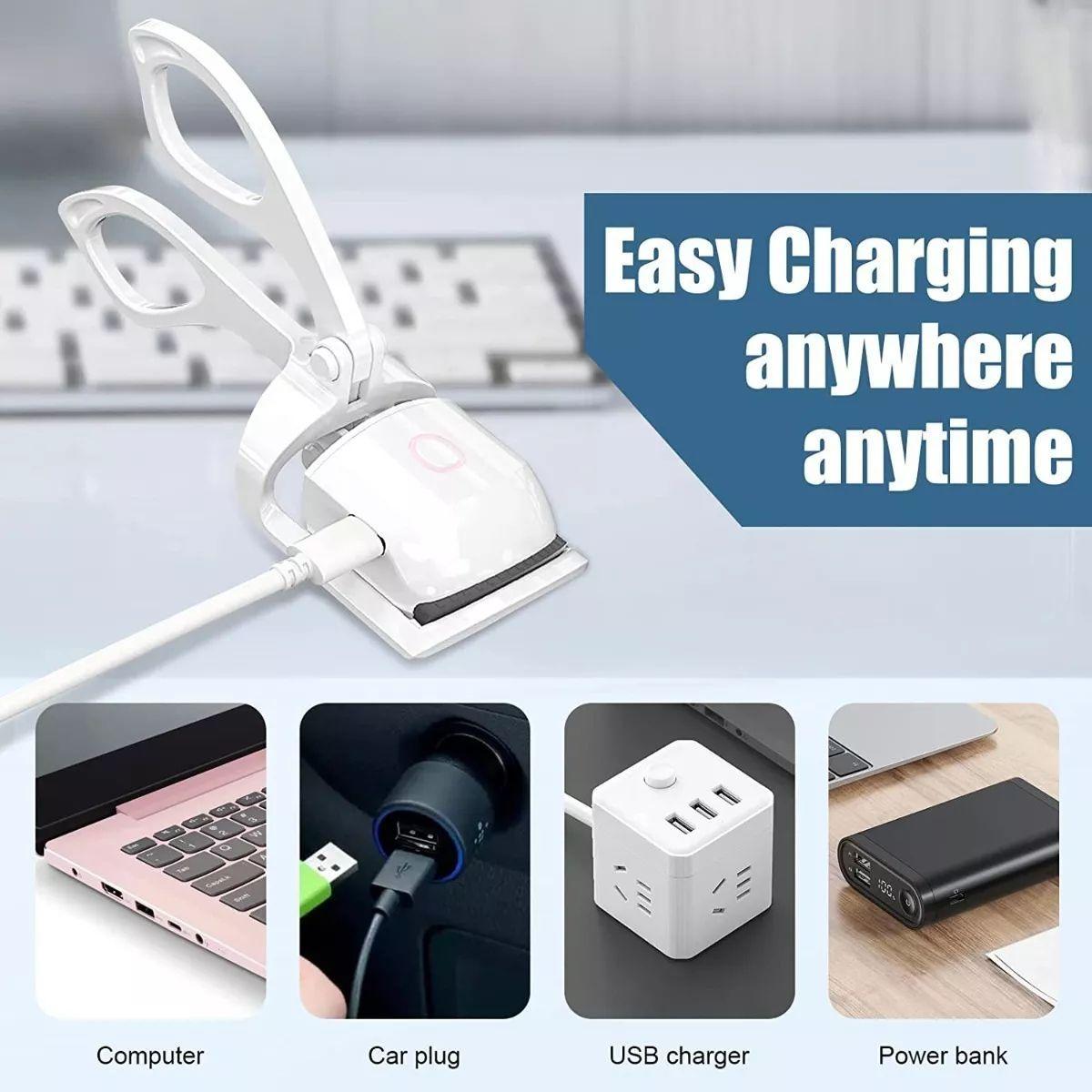 Rizador De Pestañas Eléctrico De Larga Duración Carga Usb-4