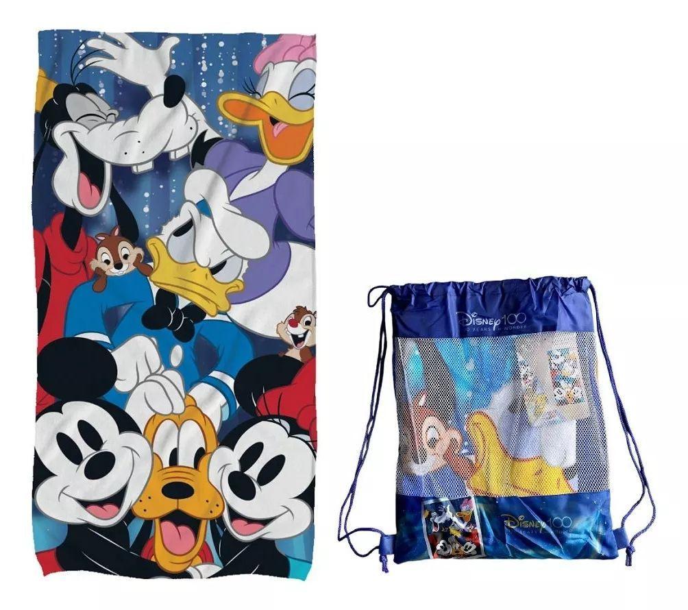Toalla Amigos Mickey Algodon Con Bolso 70x140 Disney 100-0