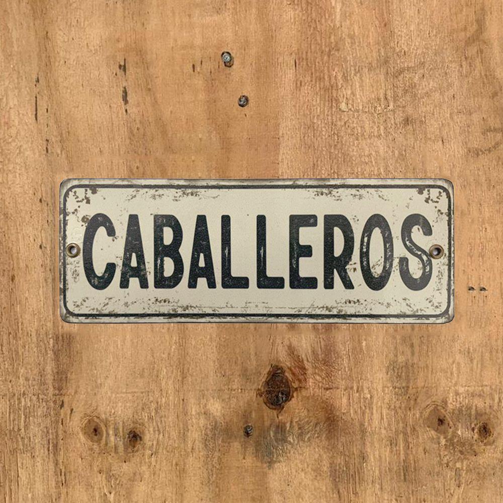 CARTEL CHAPA 8x22 (RECTANGULAR) CABALLEROS - FIRE CHILE-1