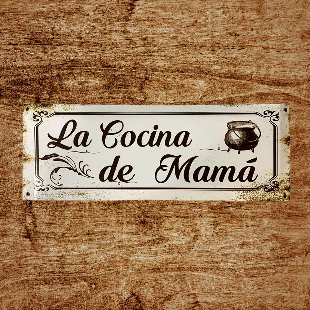 CARTEL CHAPA 20x54 LA COCINA DE MAMA - FIRE CHILE-1