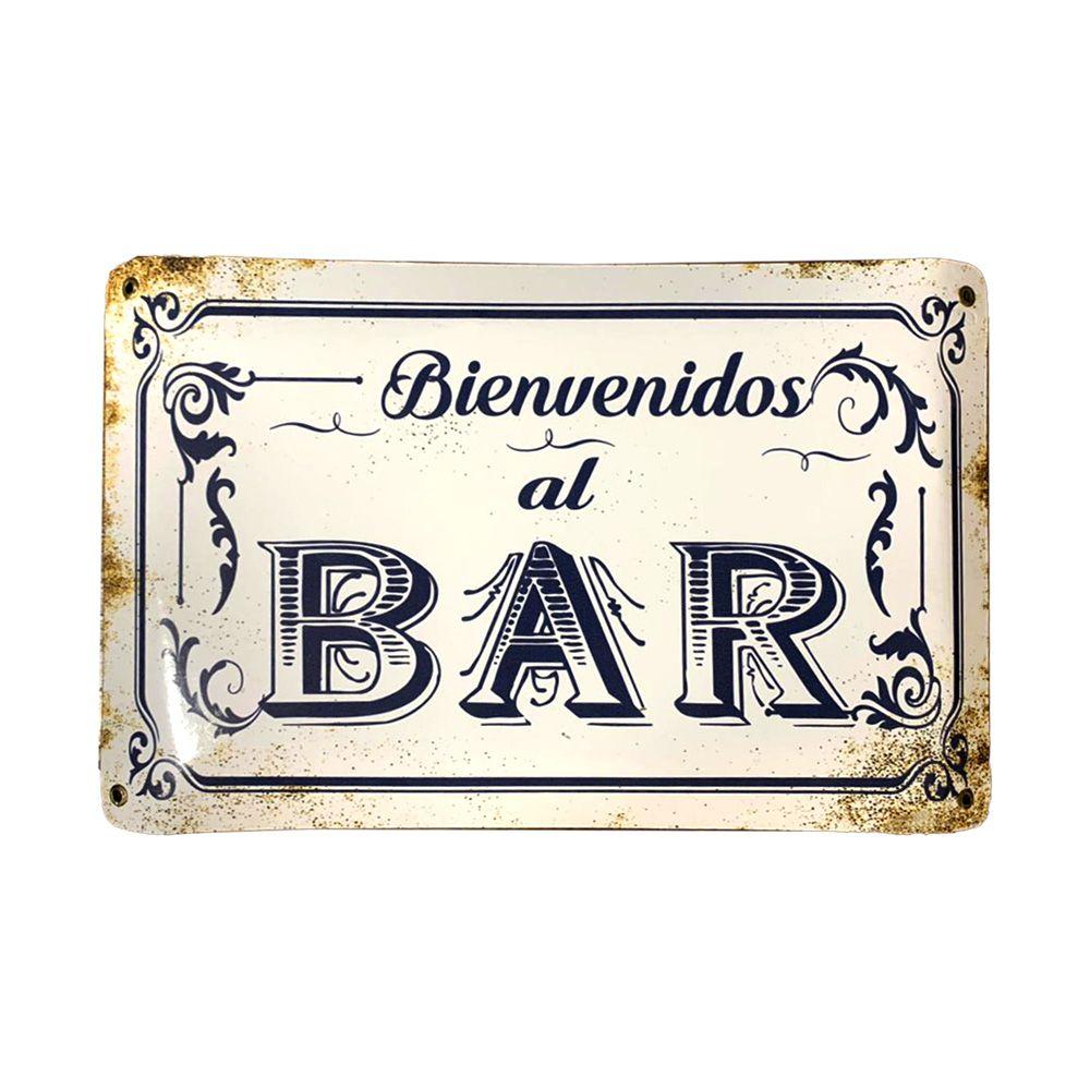CARTEL CHAPA 25x35 BIENVENIDOS AL BAR - FIRE CHILE-0