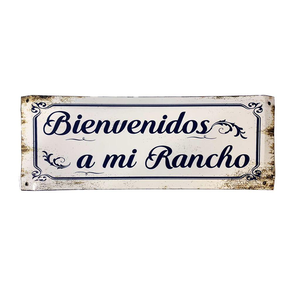 CARTEL CHAPA 20x54 BIENVENIDO A MI RANCHO - FIRE CHILE-0