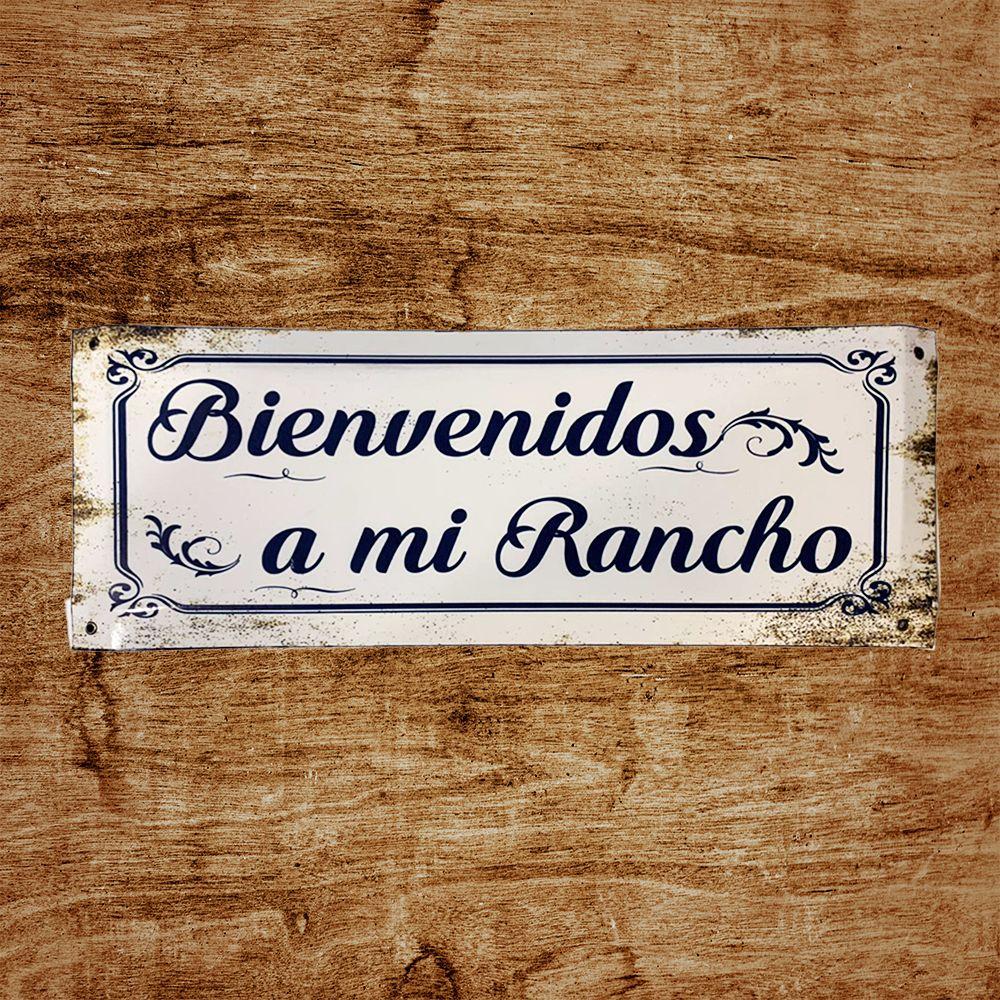 CARTEL CHAPA 20x54 BIENVENIDO A MI RANCHO - FIRE CHILE-1