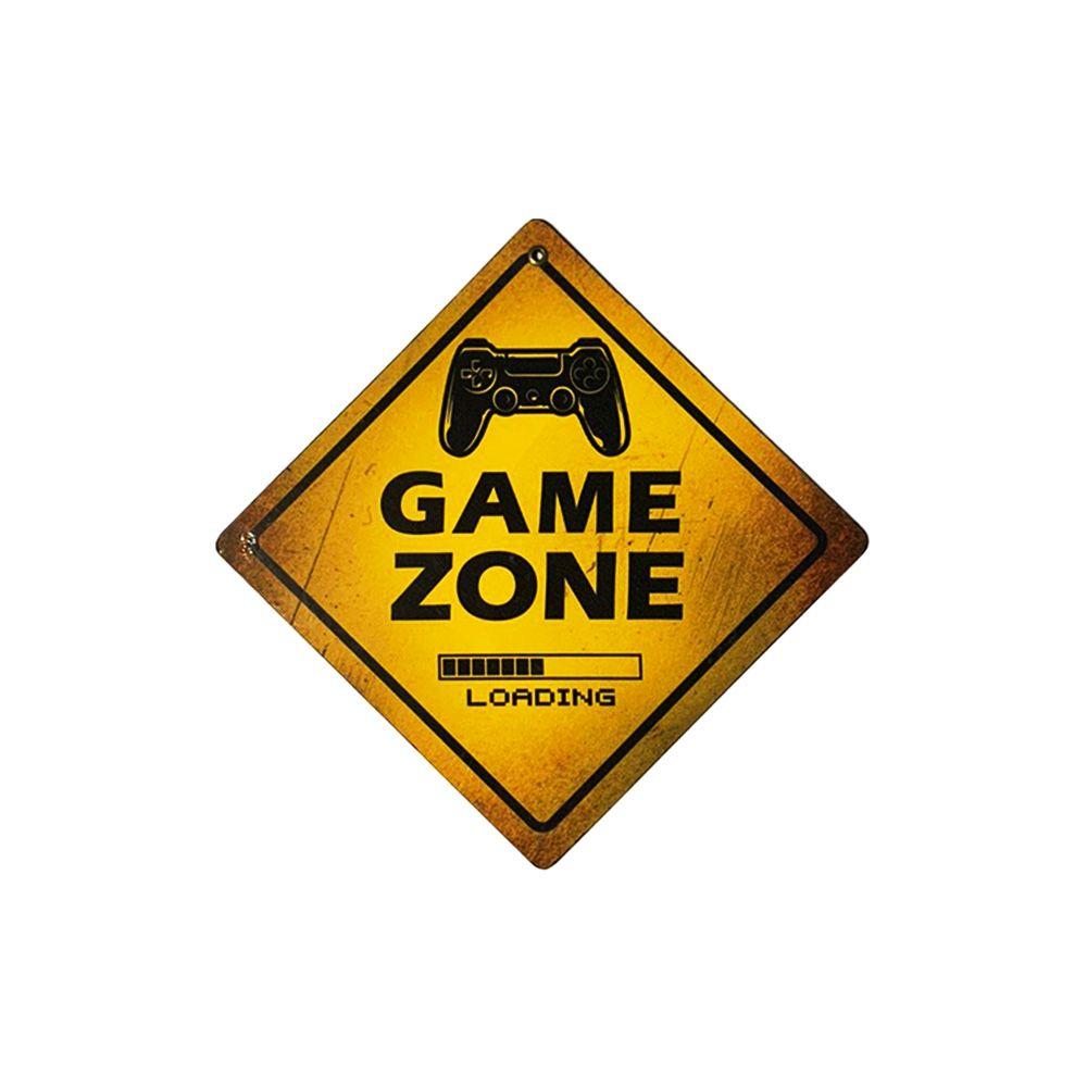 CARTEL CHAPA 18x18 GAME ZONE - FIRE CHILE-0