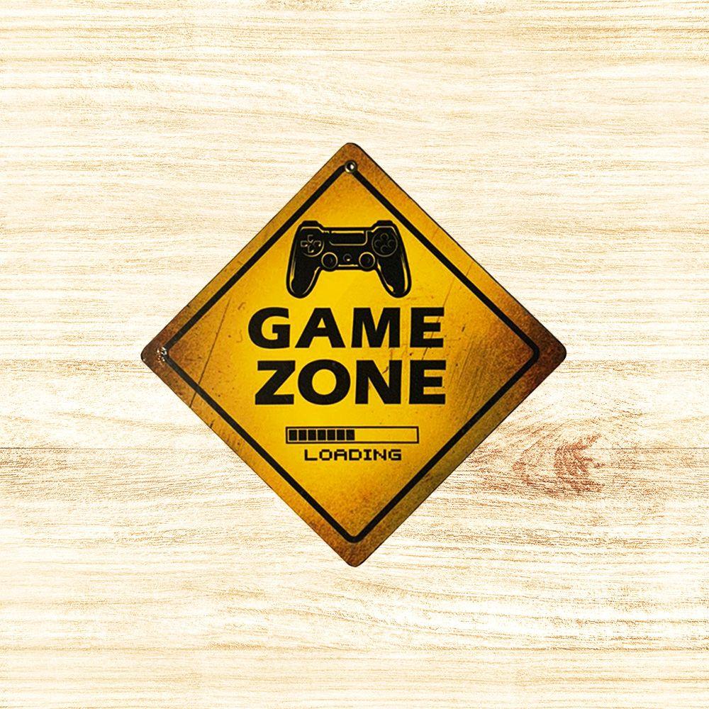 CARTEL CHAPA 18x18 GAME ZONE - FIRE CHILE-1