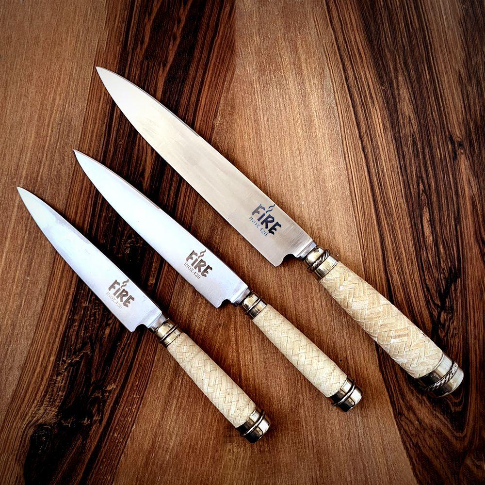 CUCHILLO FIRE INOX TRENZADO ALPACA CRUDO 14CM - FIRE CHILE-3