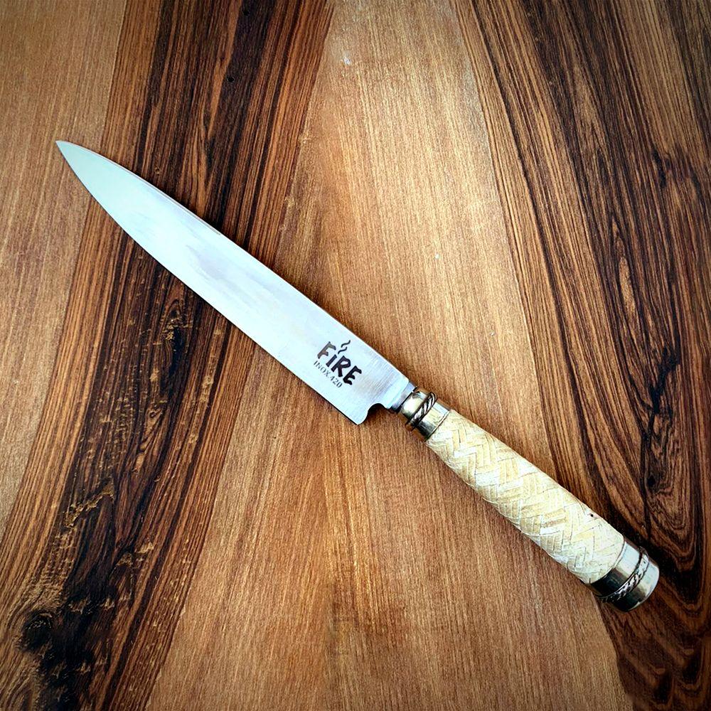 CUCHILLO FIRE INOX TRENZADO ALPACA CRUDO 14CM - FIRE CHILE-6