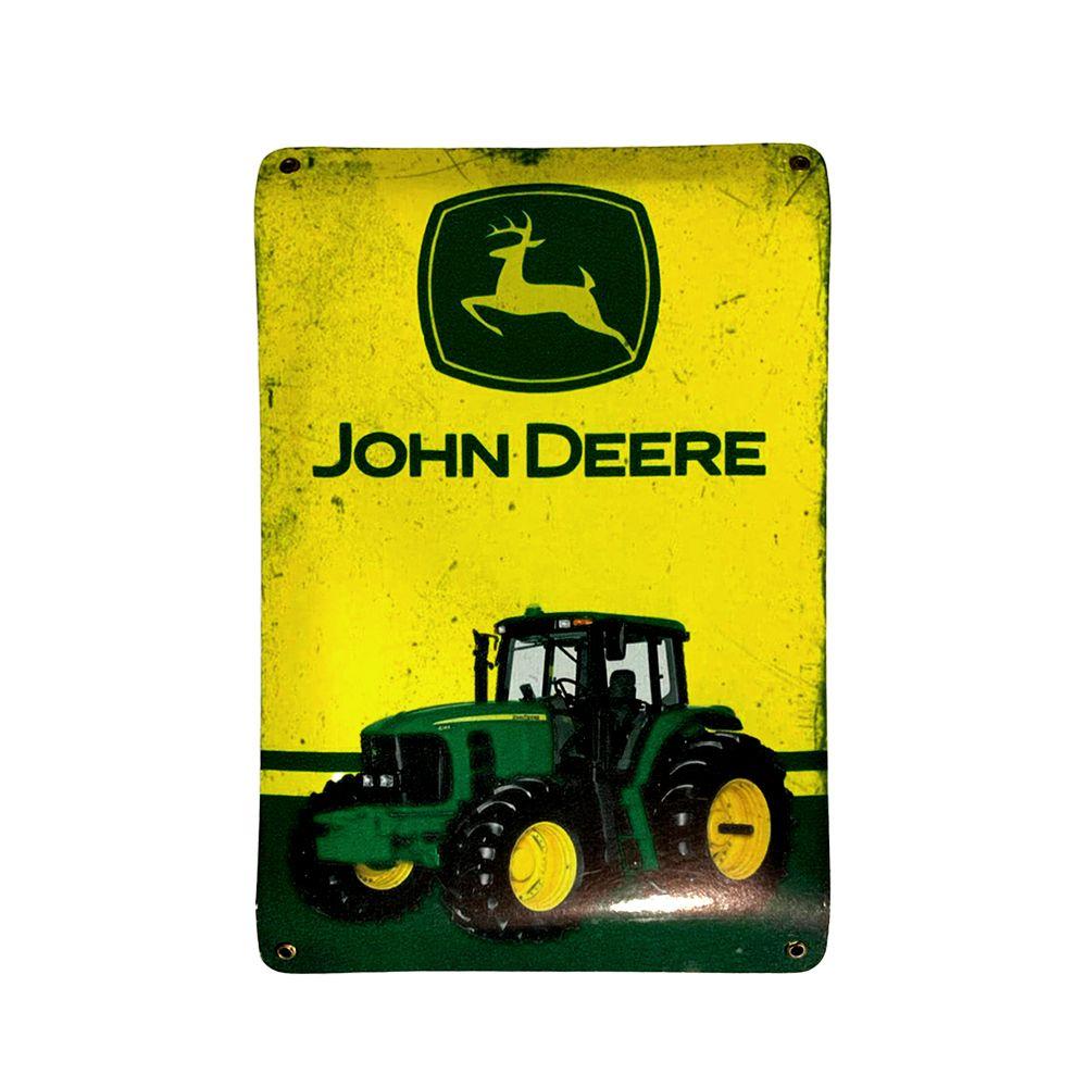 CARTEL CHAPA 25x35 JOHN DEERE TRACTOR CLASICO - FIRE CHILE-0