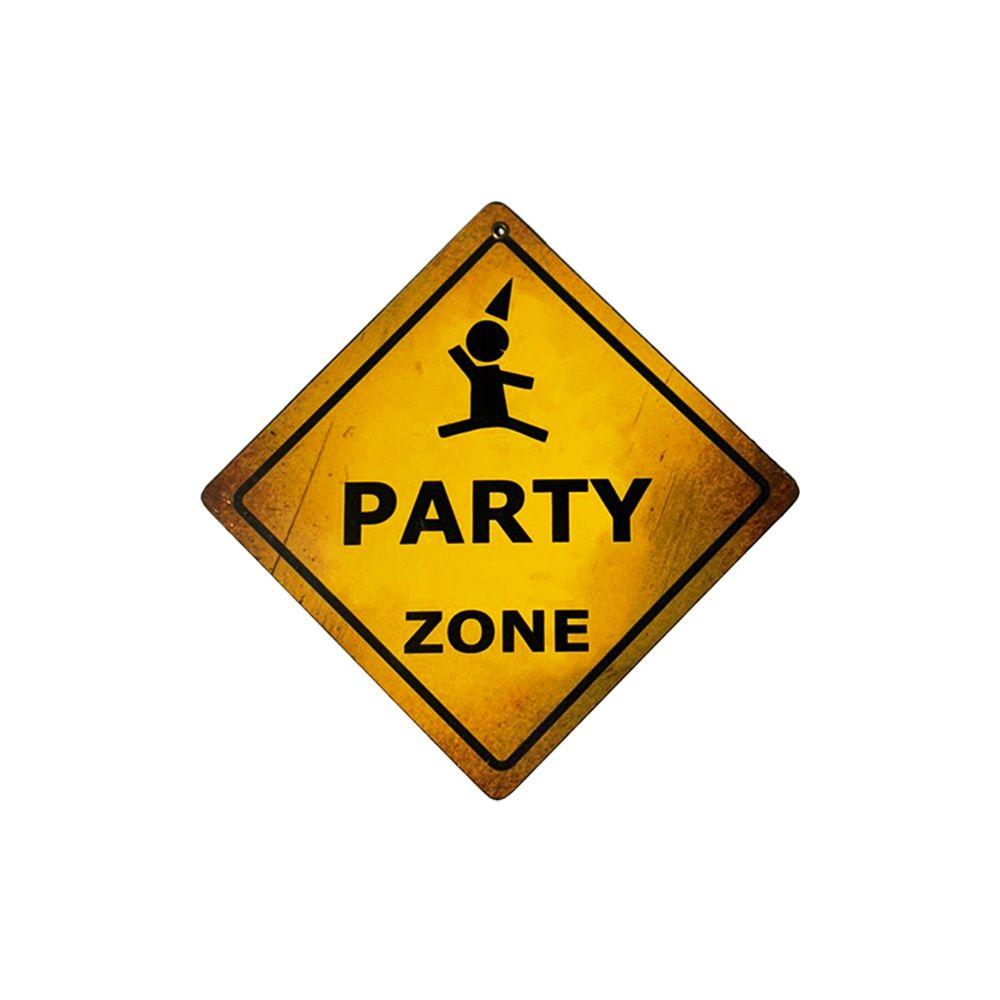CARTEL CHAPA 18x18 PARTY ZONE - FIRE CHILE-0