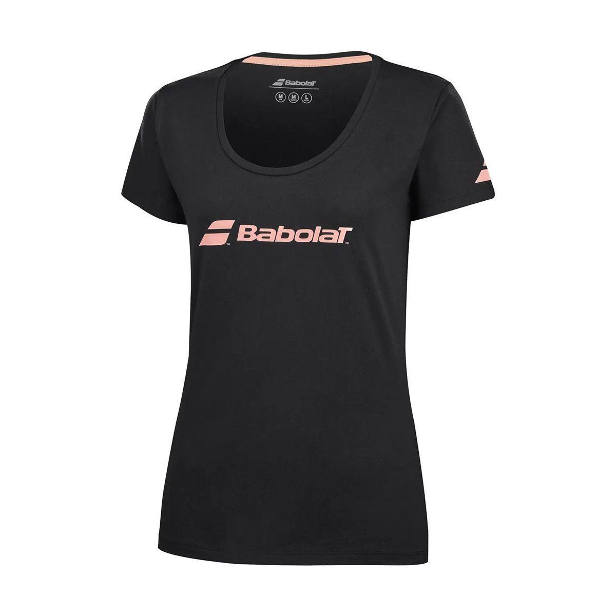 Polera Babolat Exercise Tee Women Negra Tenis Padel-2