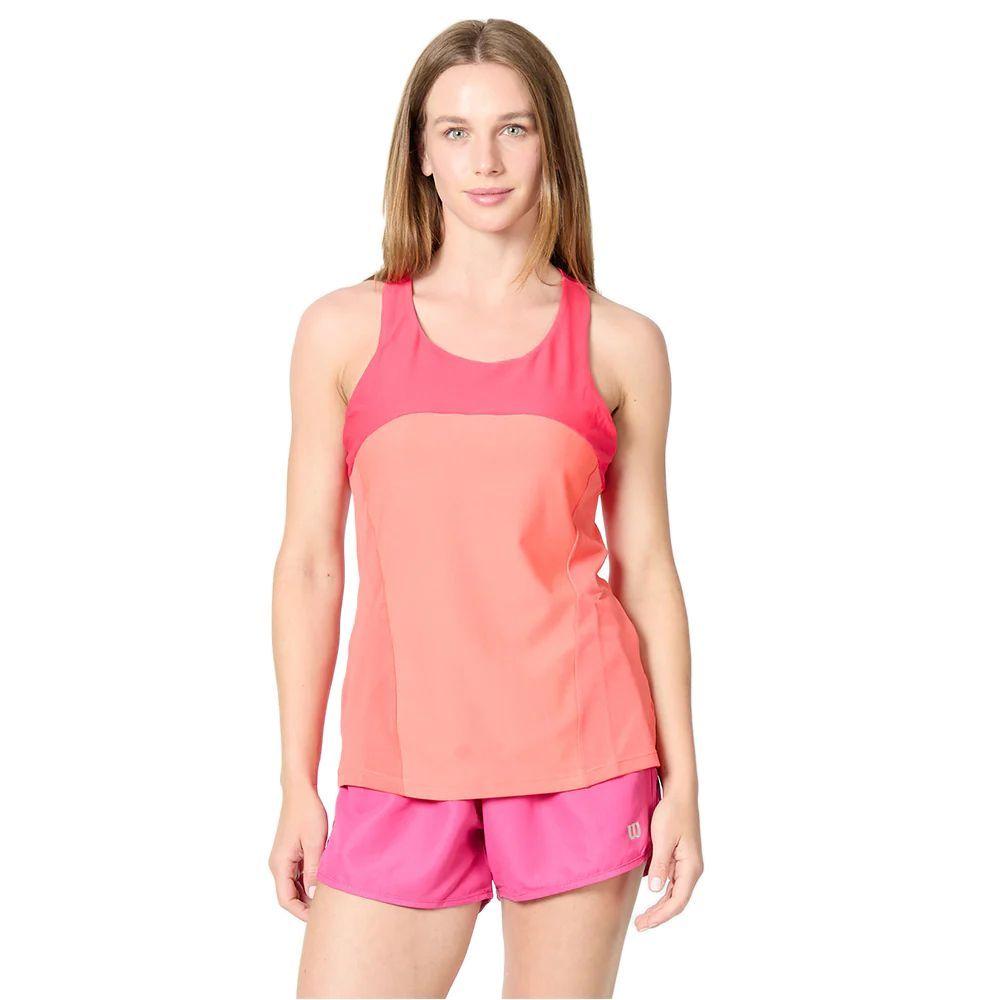 Polera Wilson Mujer Solana Racerback Naranja Tenis Padel-0