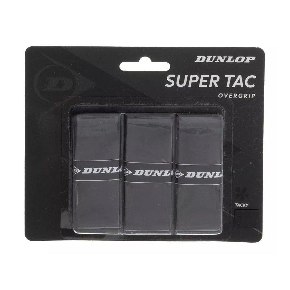 Overgrip Dunlop Super Tac Negro X3 Tenis Padel-0