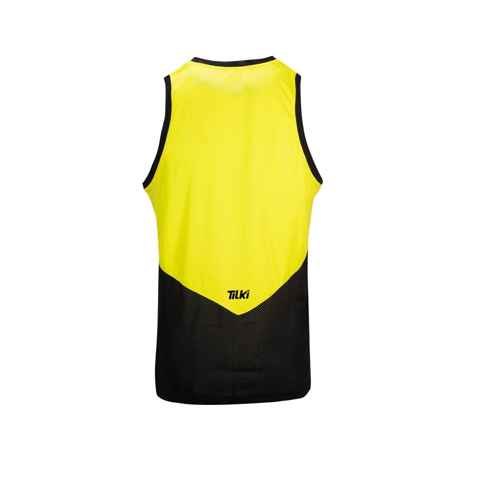 Polera Tilki Tank Mesh Amarillo Fluor/Negro Tenis Padel-1