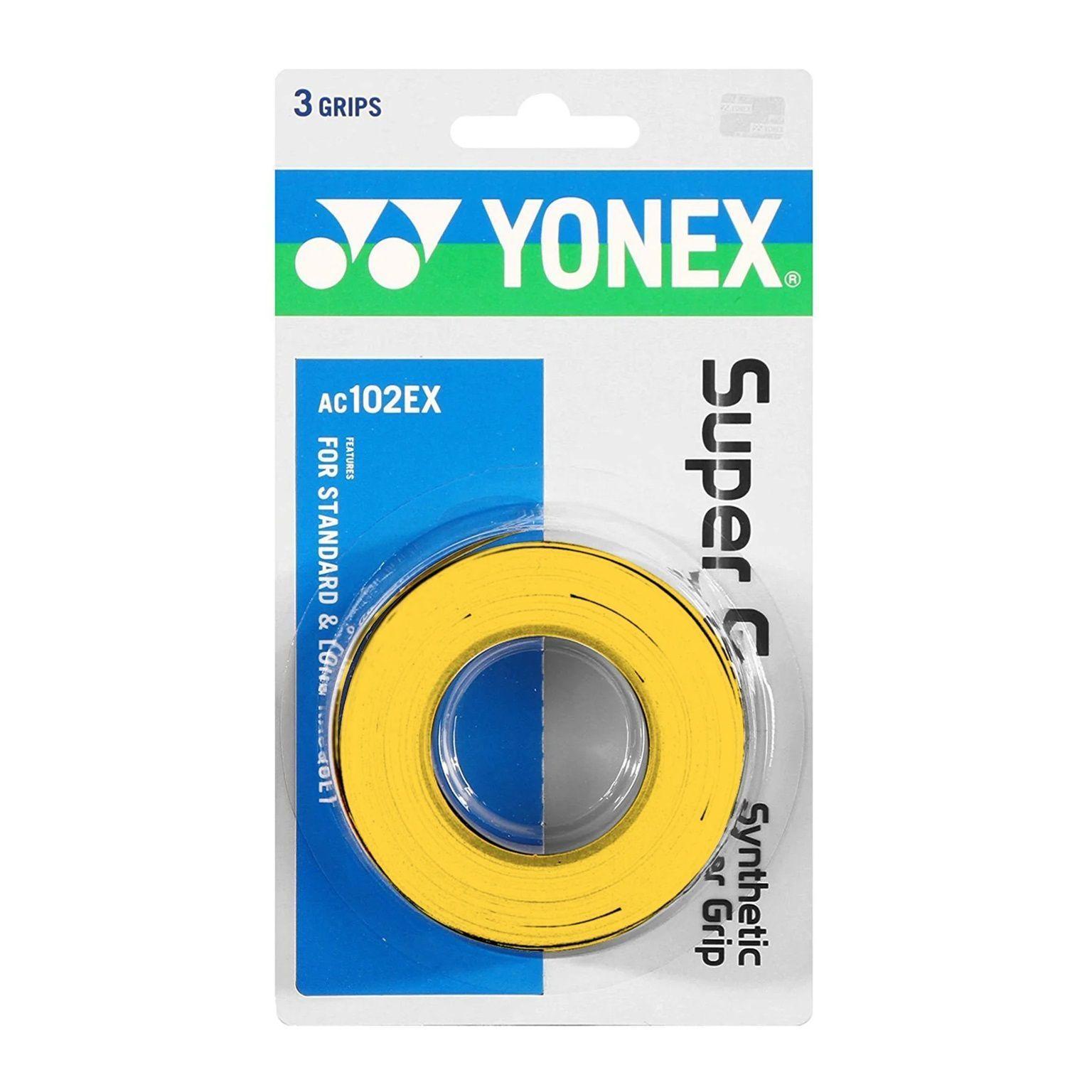 Overgrip Yonex Super Grap Amarillo X3 Tenis Padel-0
