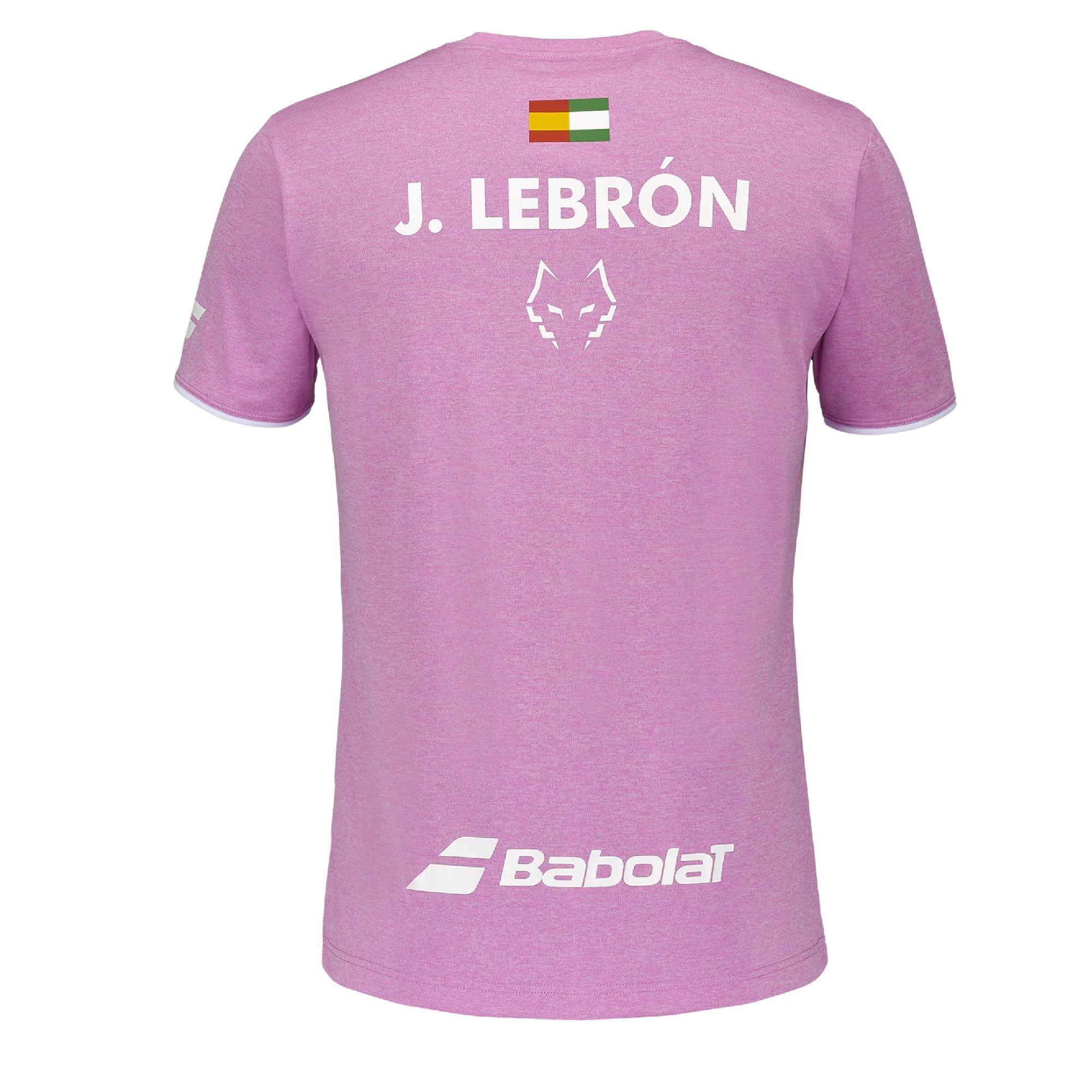 Polera Babolat Crew Neck Tee Juan Lebron Rosa Tenis Padel-2