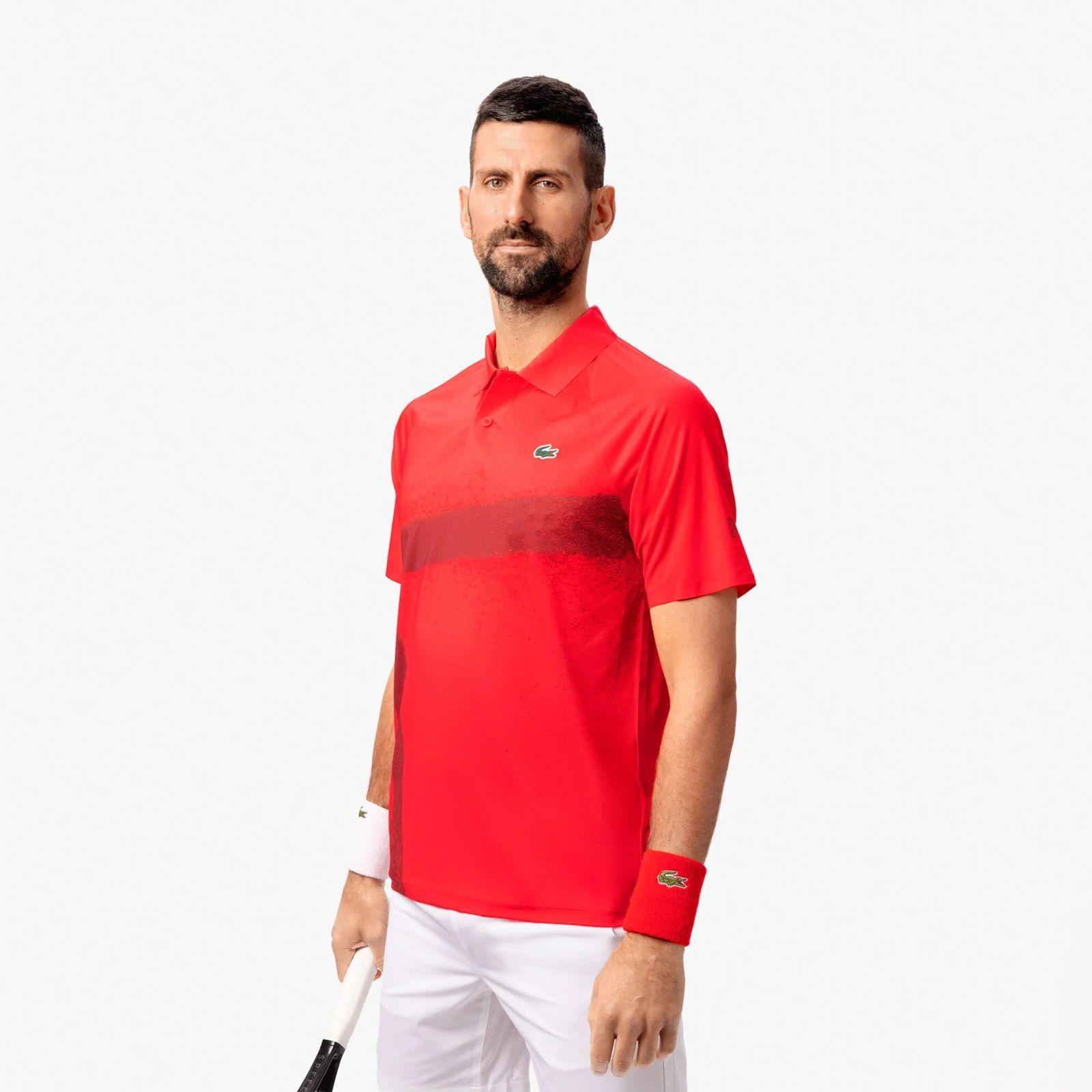 Polera Lacoste Polo Novak Djokovic Ultra Dry Roja Tenis-0