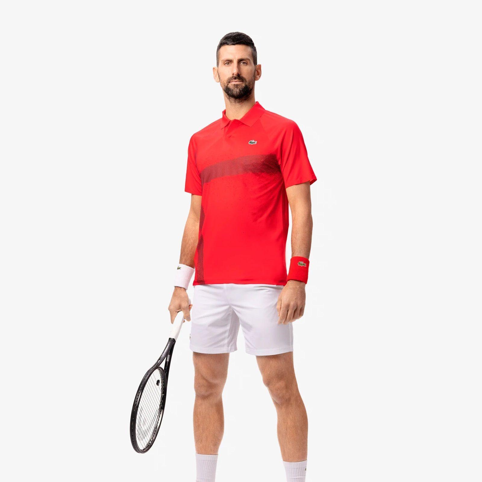 Polera Lacoste Polo Novak Djokovic Ultra Dry Roja Tenis-1
