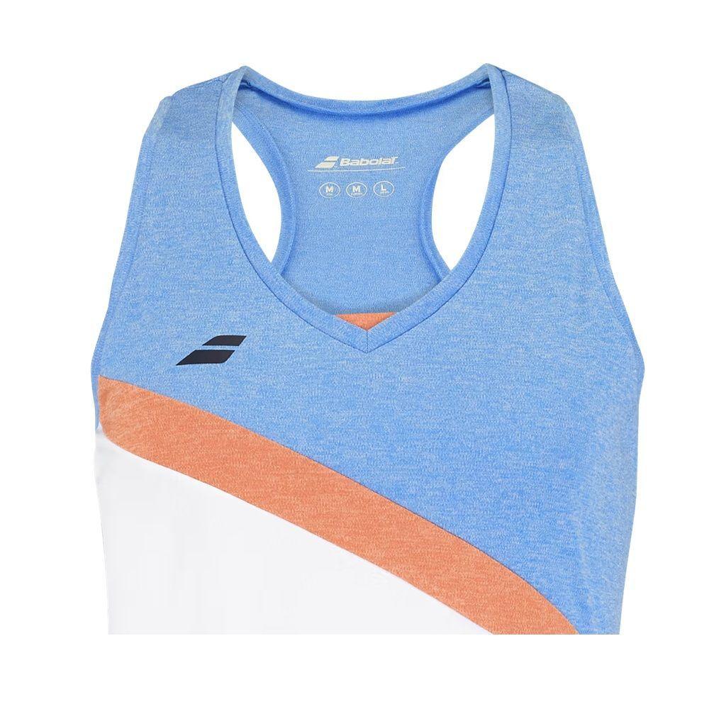 Polera Babolat Play Tank Top Women Blanca/Azul Tenis Padel-2
