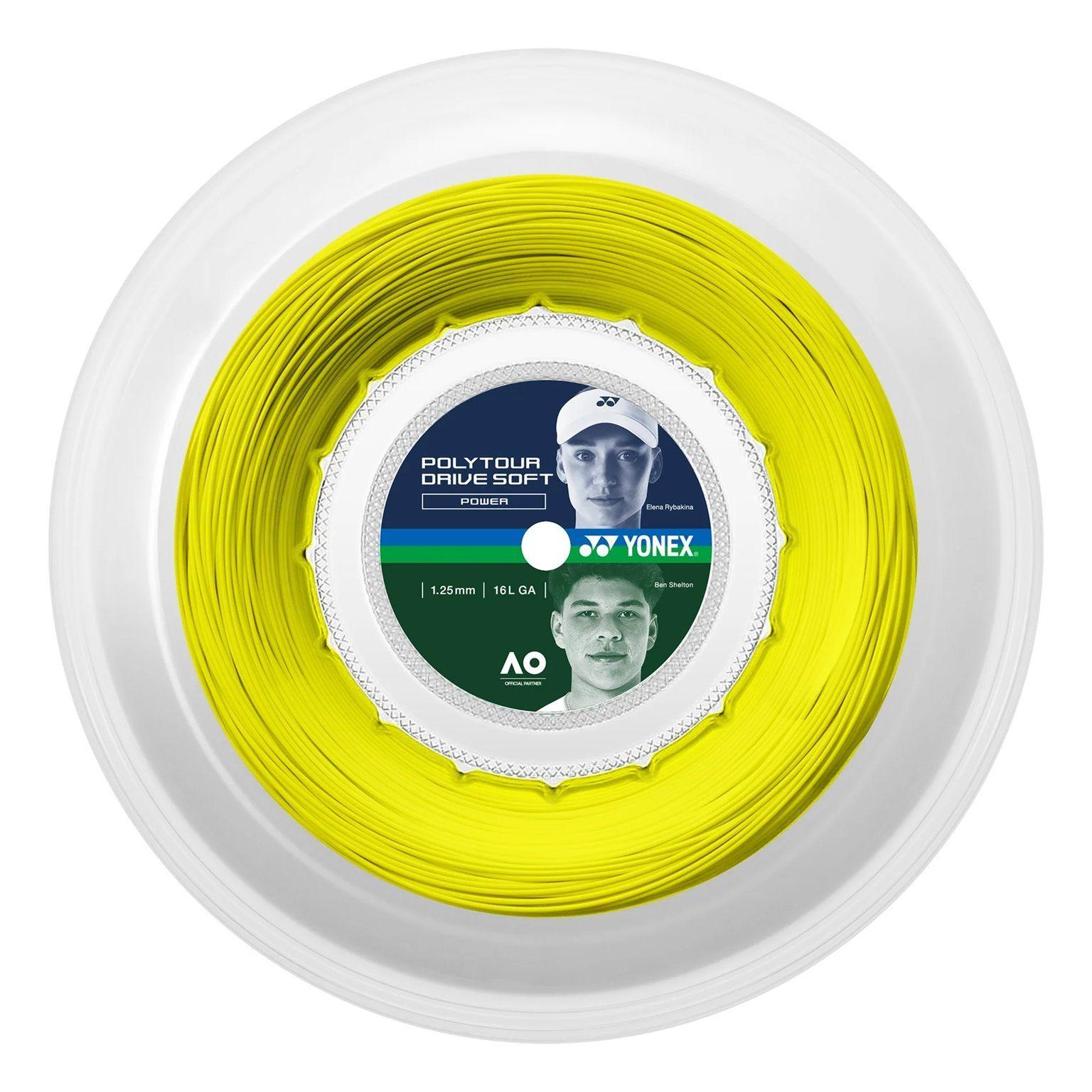 Rollo de Cuerda Yonex Poly Tour Drive Soft Amarillo 1.25 - 200m-0
