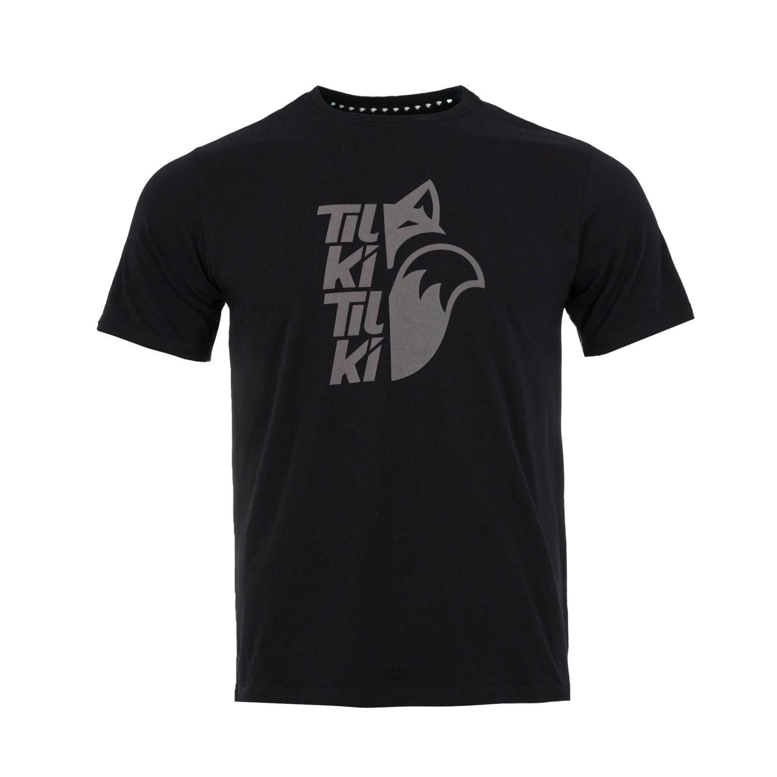 Polera Tilki Cotton Mix Big Logo Negra/Gris Tenis Padel-0