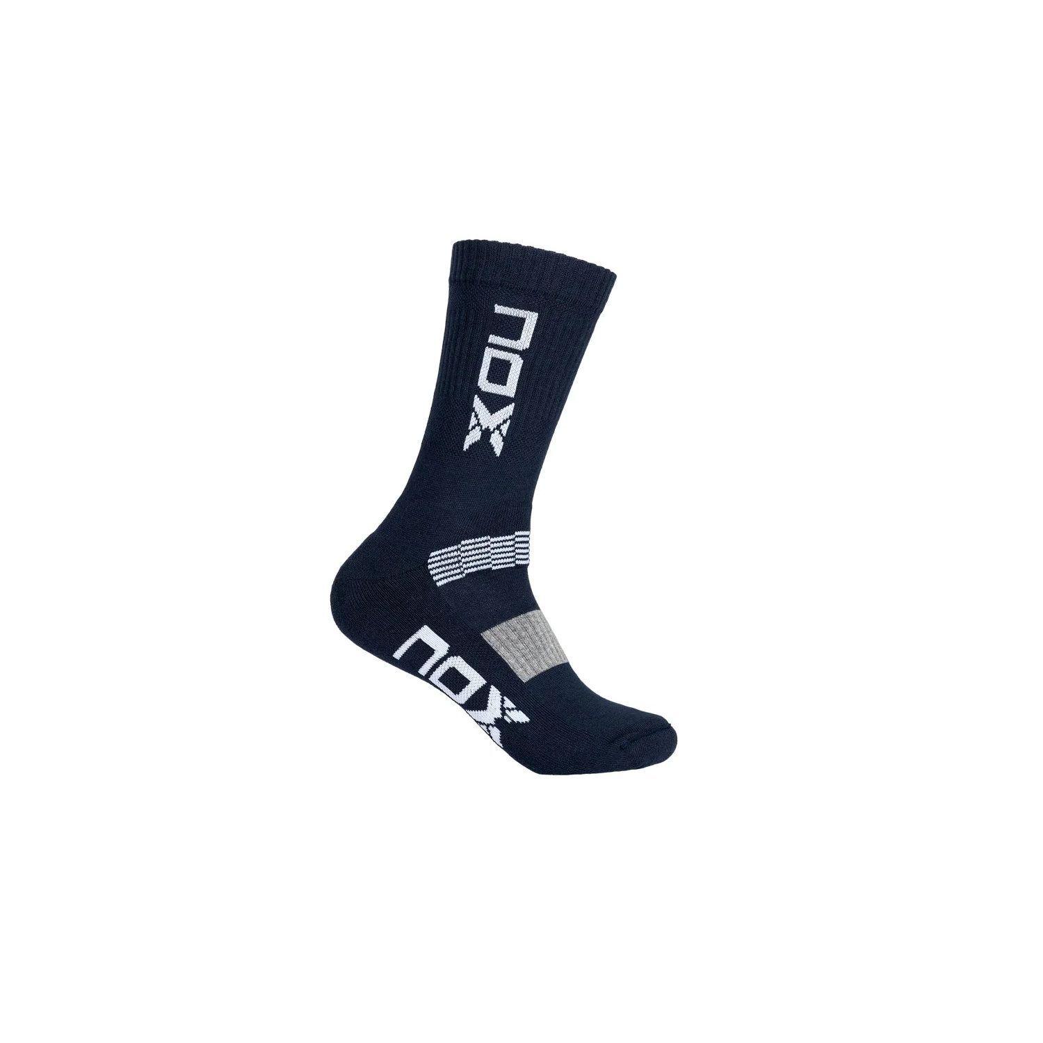 Calcetín Nox Azul Logo Vertical Blanco Tenis/Padel-1
