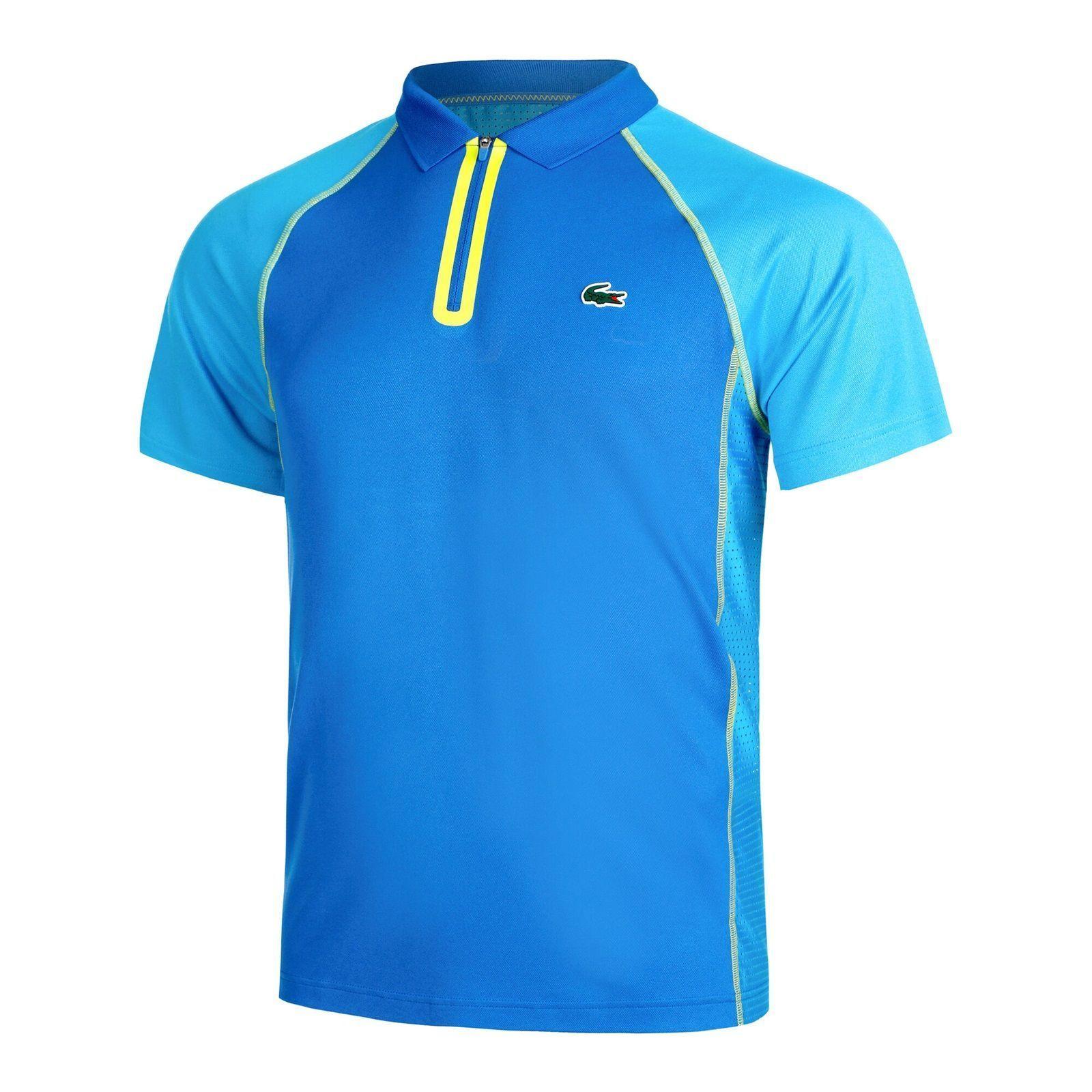 Polera Lacoste Polo Ultra Dry Azul/Amarillo Tenis-0