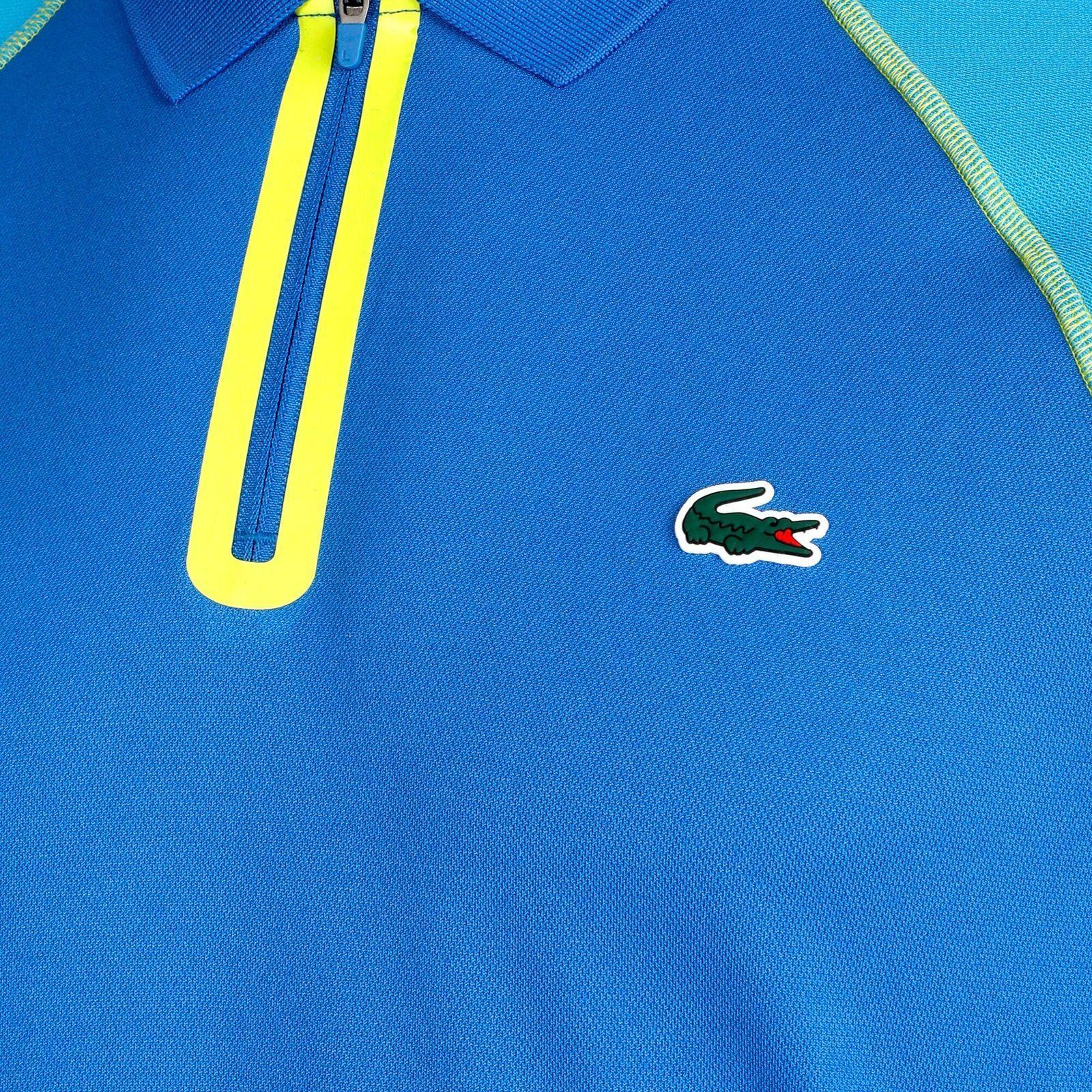 Polera Lacoste Polo Ultra Dry Azul/Amarillo Tenis-2