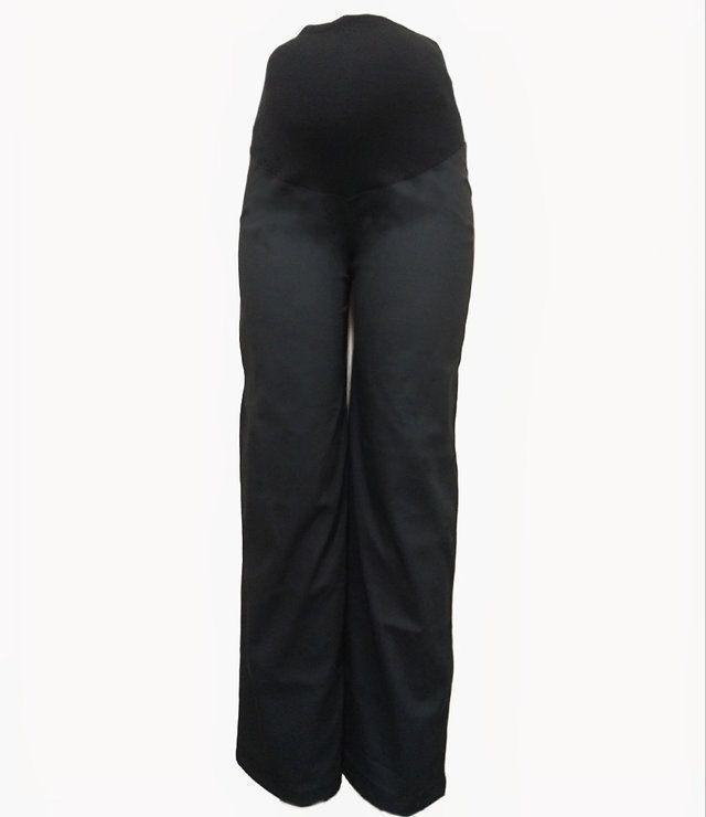 Pantalon Maternal, corte Palazzo, color Negro-0