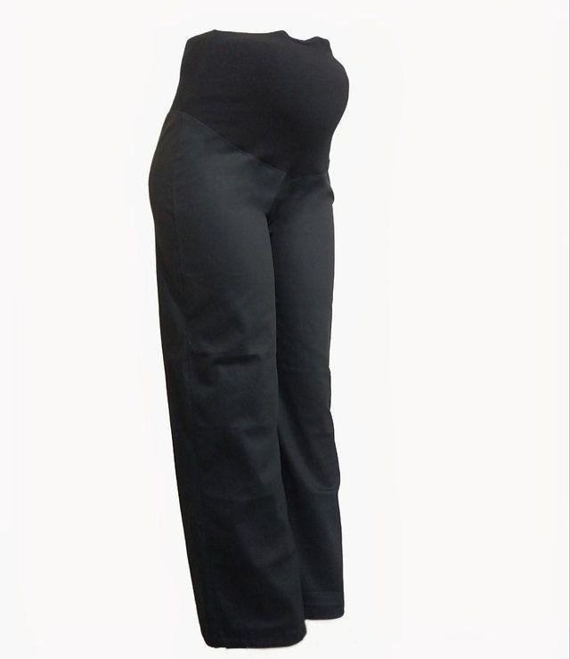 Pantalon Maternal, corte Palazzo, color Negro-1