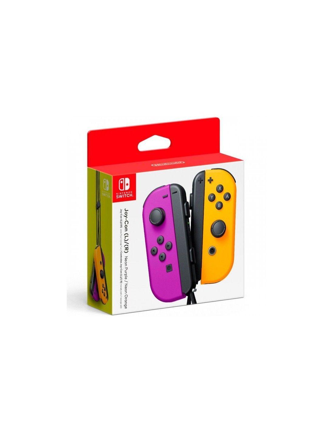 CONTROL NINTENDO SWITCH JOY CON NEON PURPLE ORANGE-1