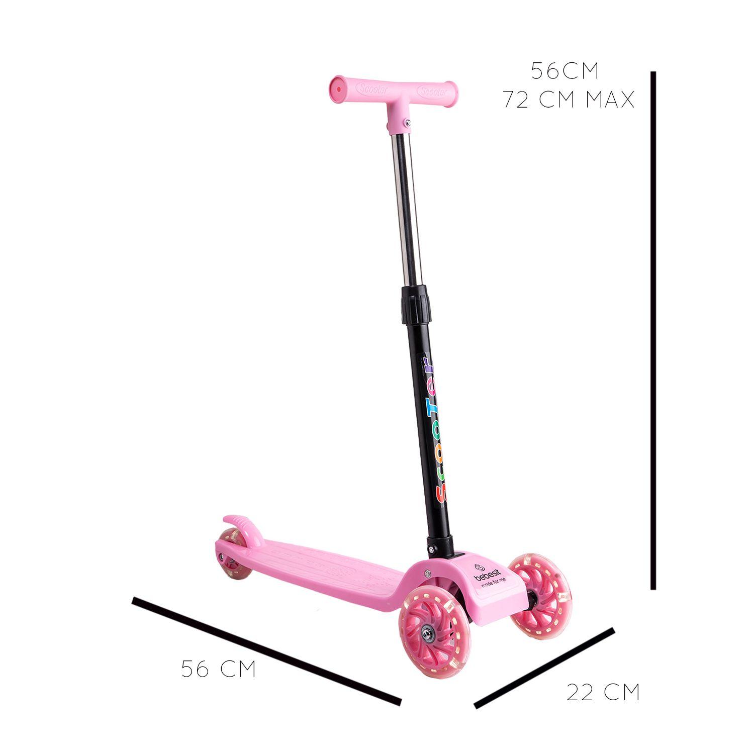 Scooter Monopatín Niña Regulable Plegable XT03 Rosa Bebesit-2