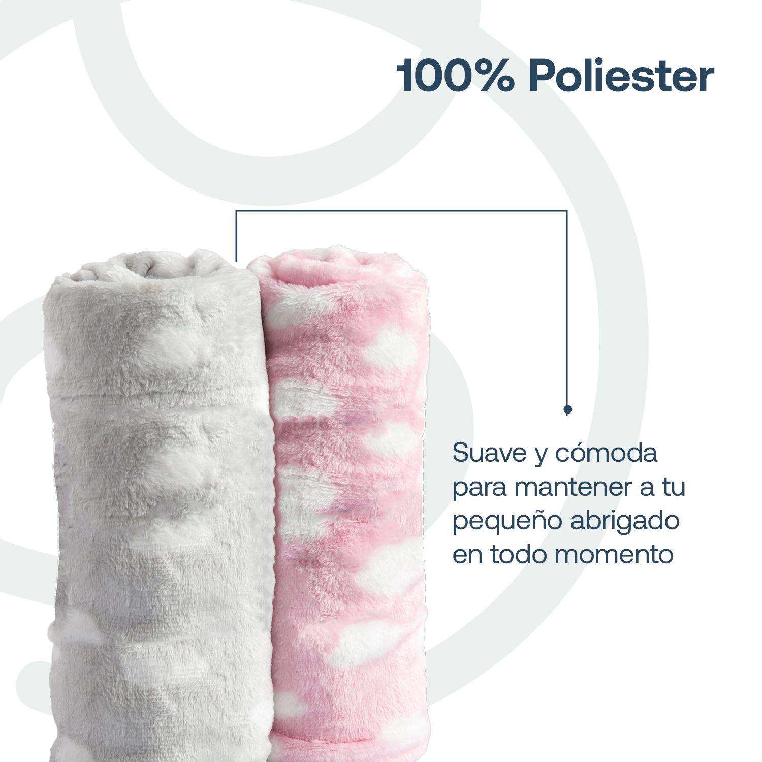 Pack 2 Mantas Bebe Hipoalergénica 100*80 cm Rosa Bebesit-3