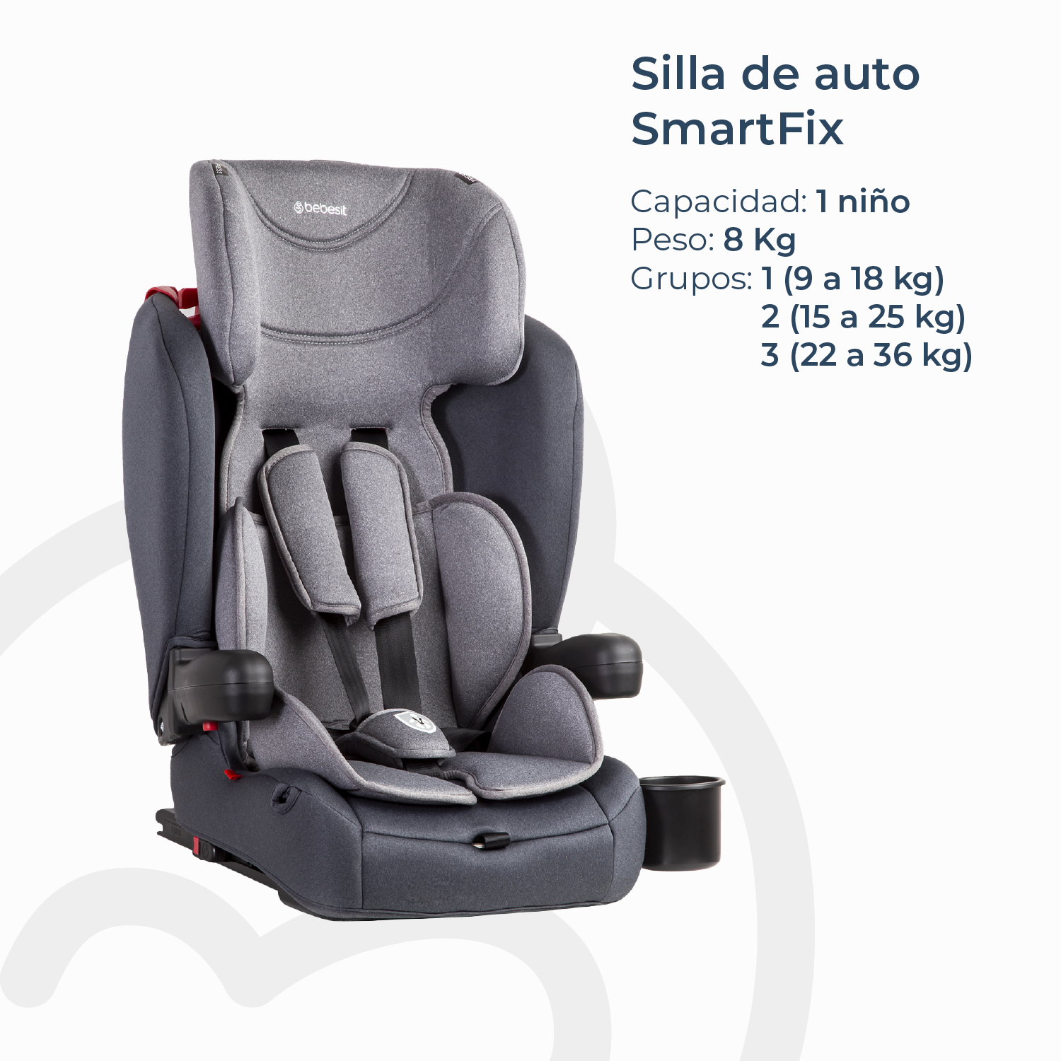 Silla de Auto Butaca SmartFix Gris Bebesit-7