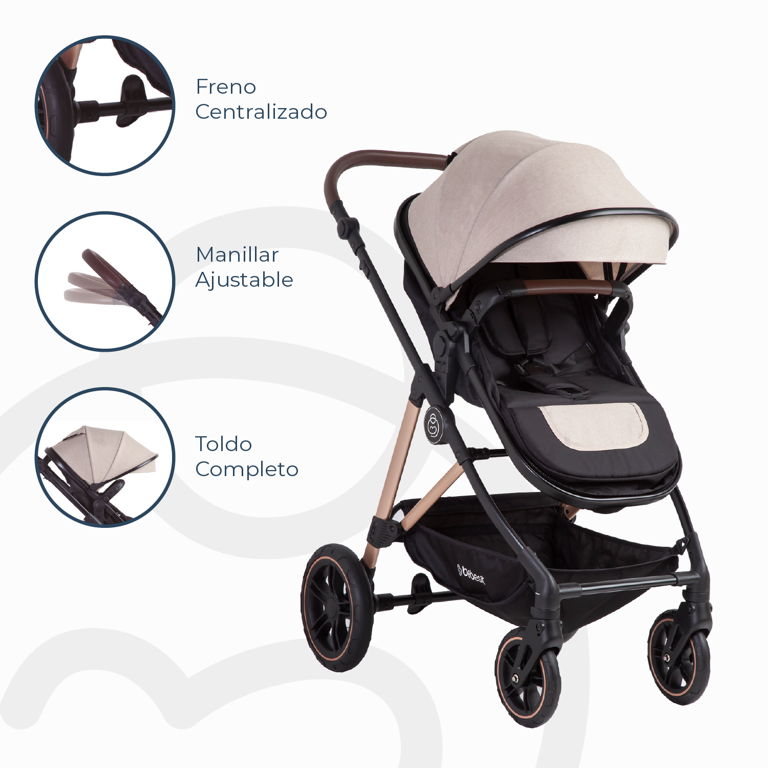Coche Cuna Travel System Neo Beige Bebesit-7
