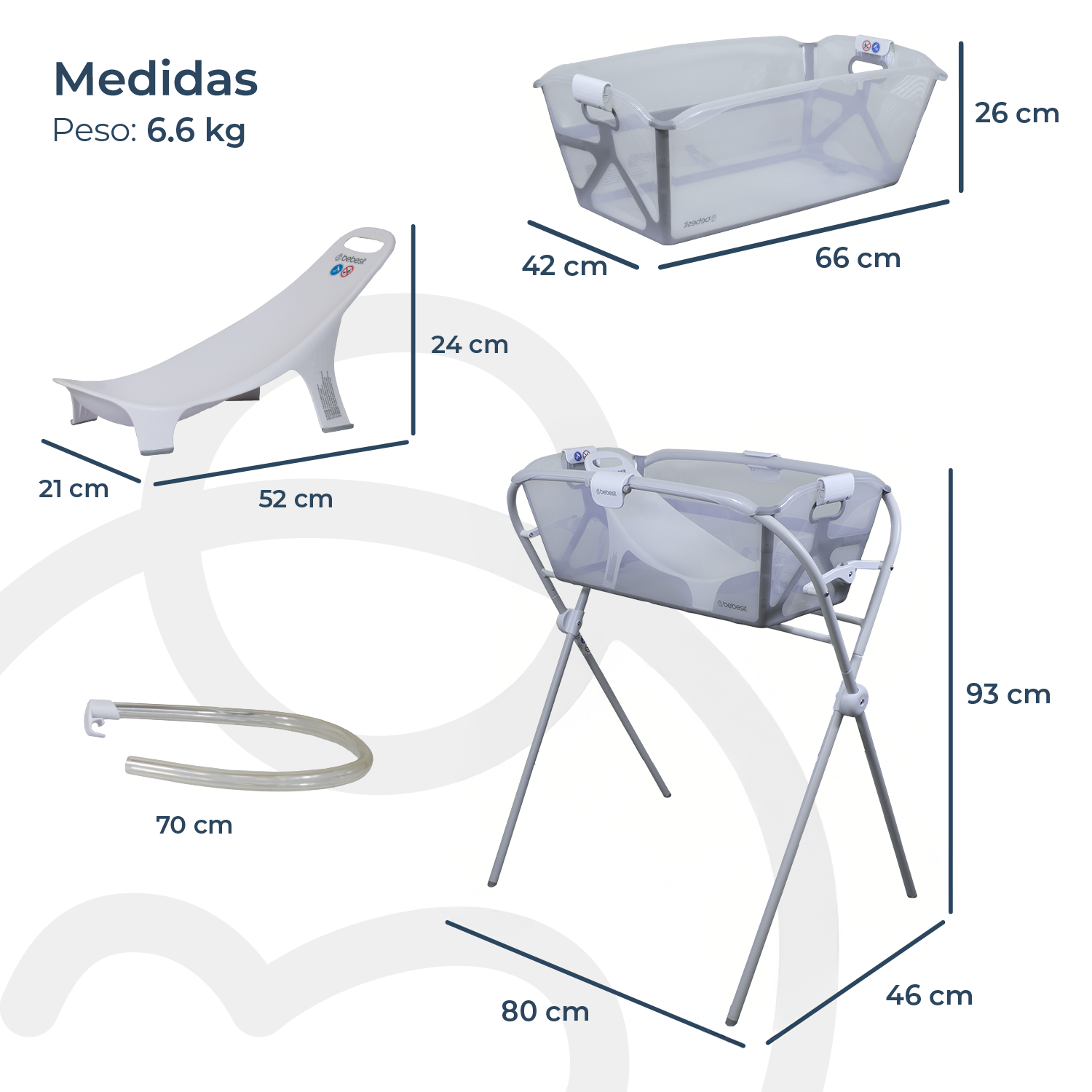 Bañera Flexi 3 en 1 Plegable + Soporte de Bebesit-8