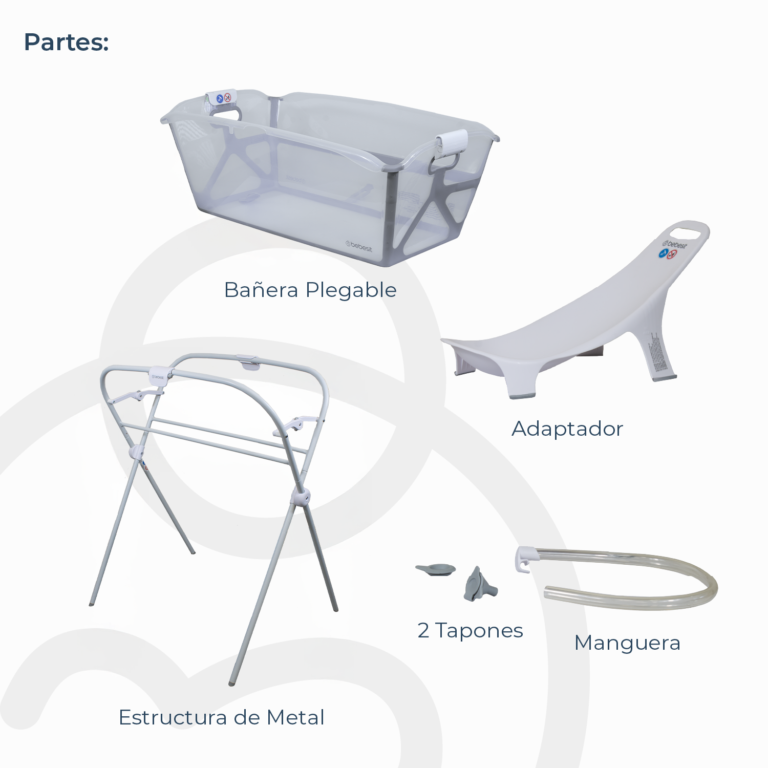 Bañera Flexi 3 en 1 Plegable + Soporte de Bebesit-8