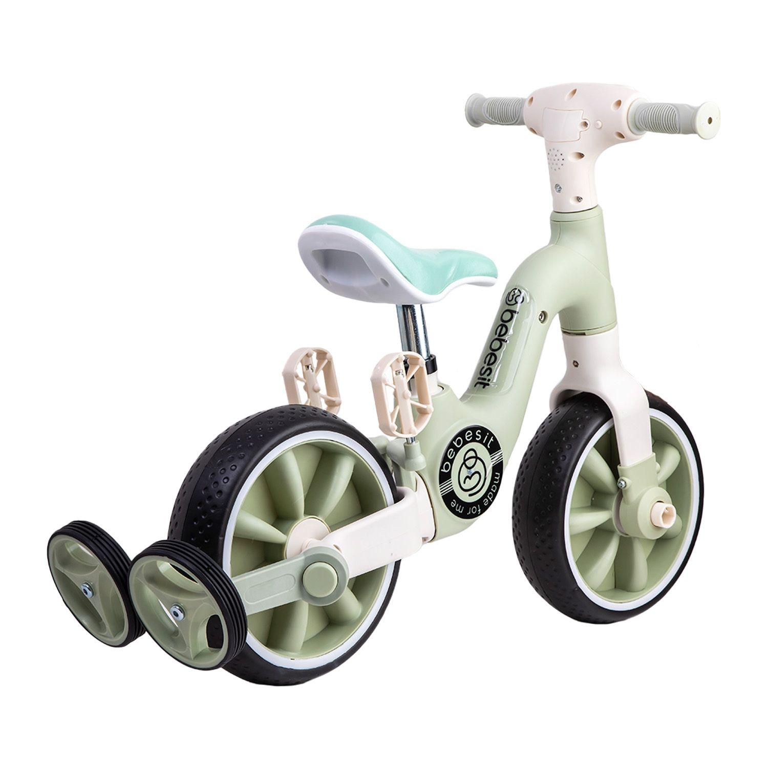 Triciclo Bicicleta Aprendizaje Pedales 2 en 1 XT05 Verde-5